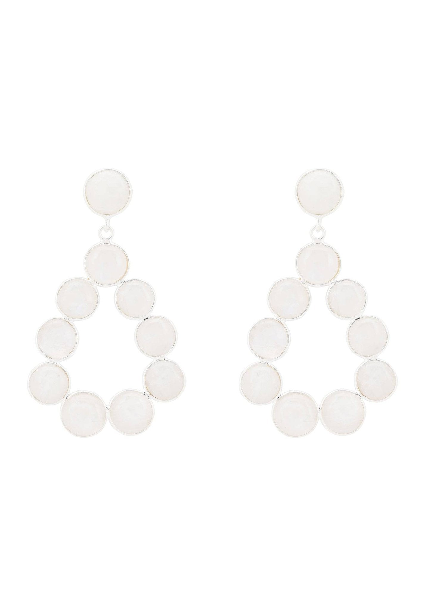 Hatun Gemstone Statement Earrings Silver Moonstone - LATELITA Earrings