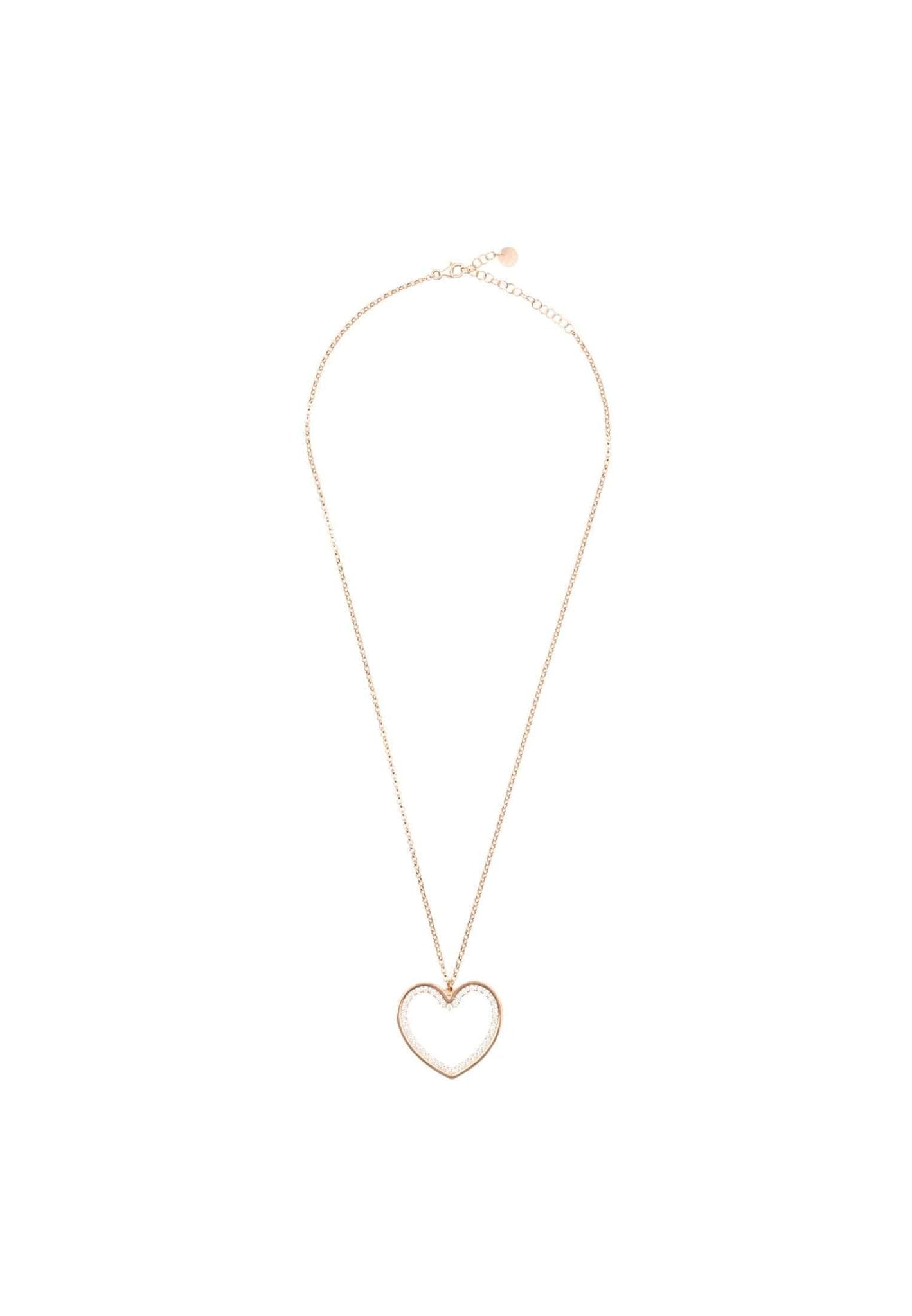Heart Large Pendant Drop Necklace Rosegold - LATELITA Necklaces