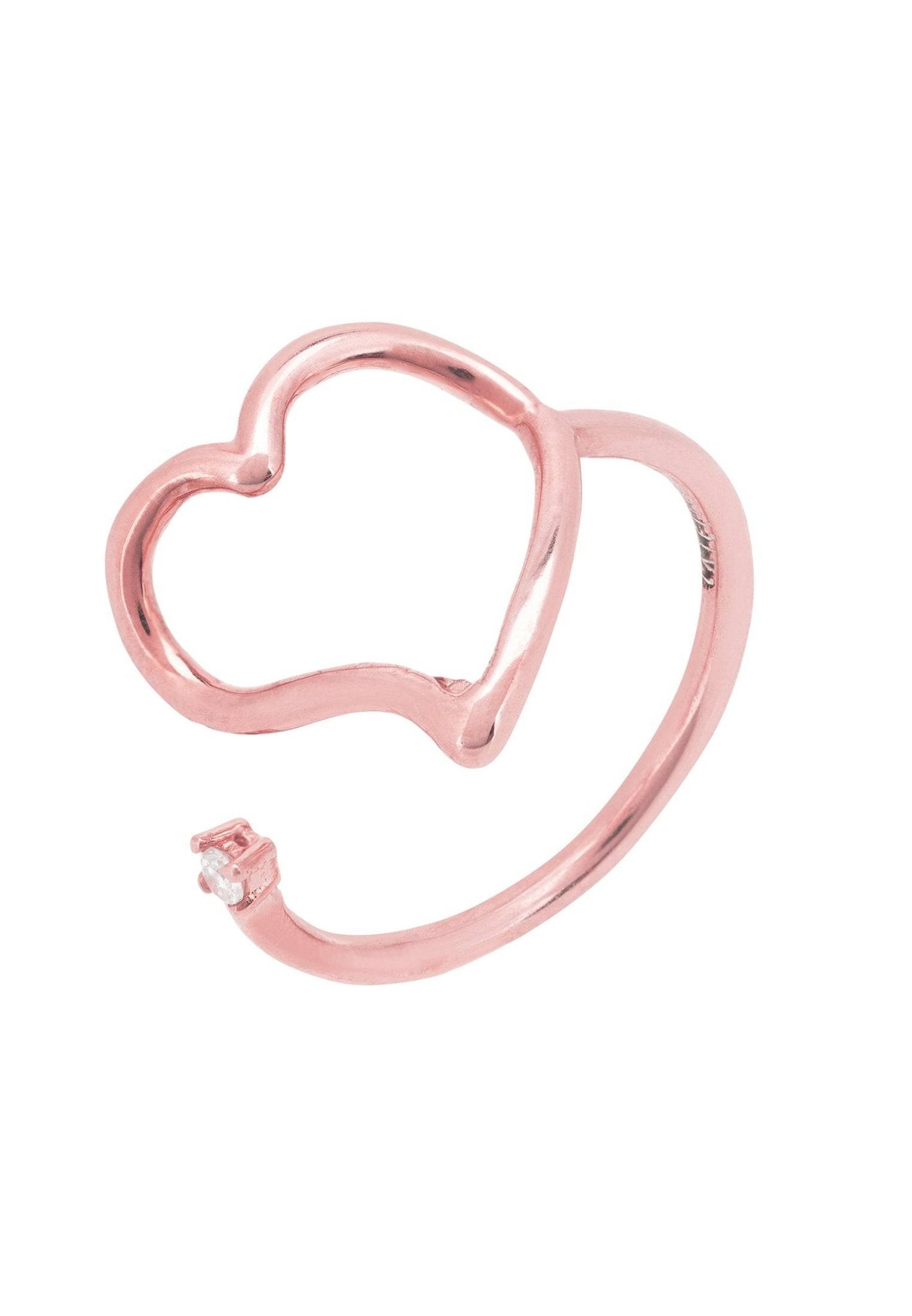 Heart Midi Pinky Ring Rosegold - LATELITA Rings