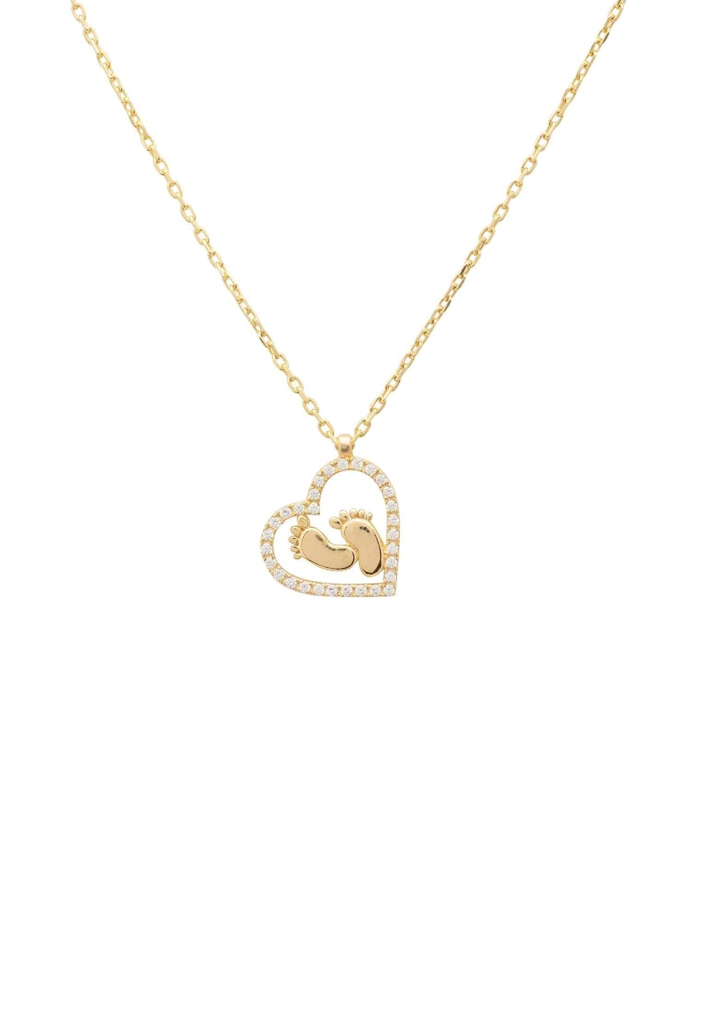 Heart Mum Pendant Necklace Gold - LATELITA Necklaces