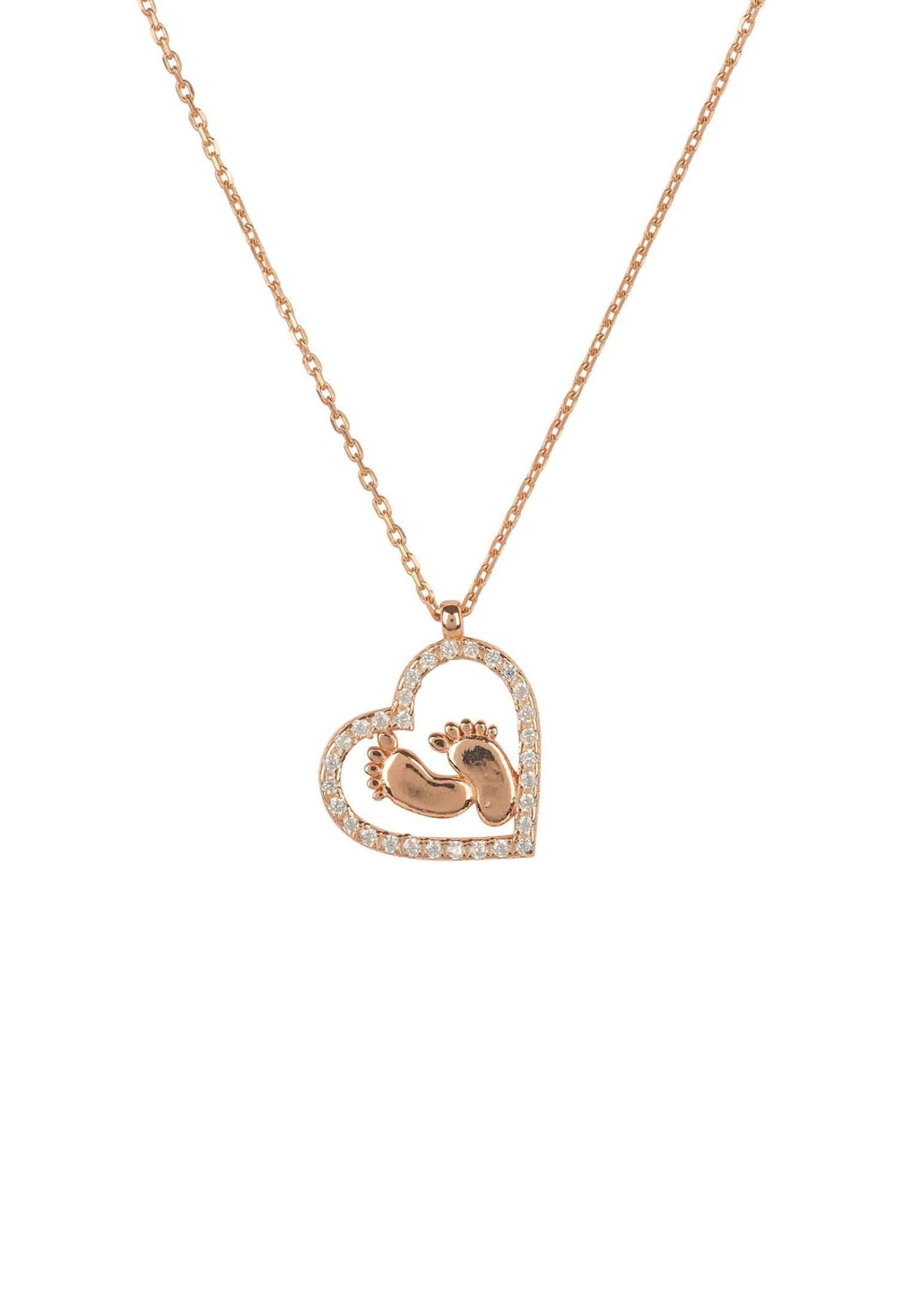 Heart Mum Pendant Necklace Rosegold - LATELITA Necklaces