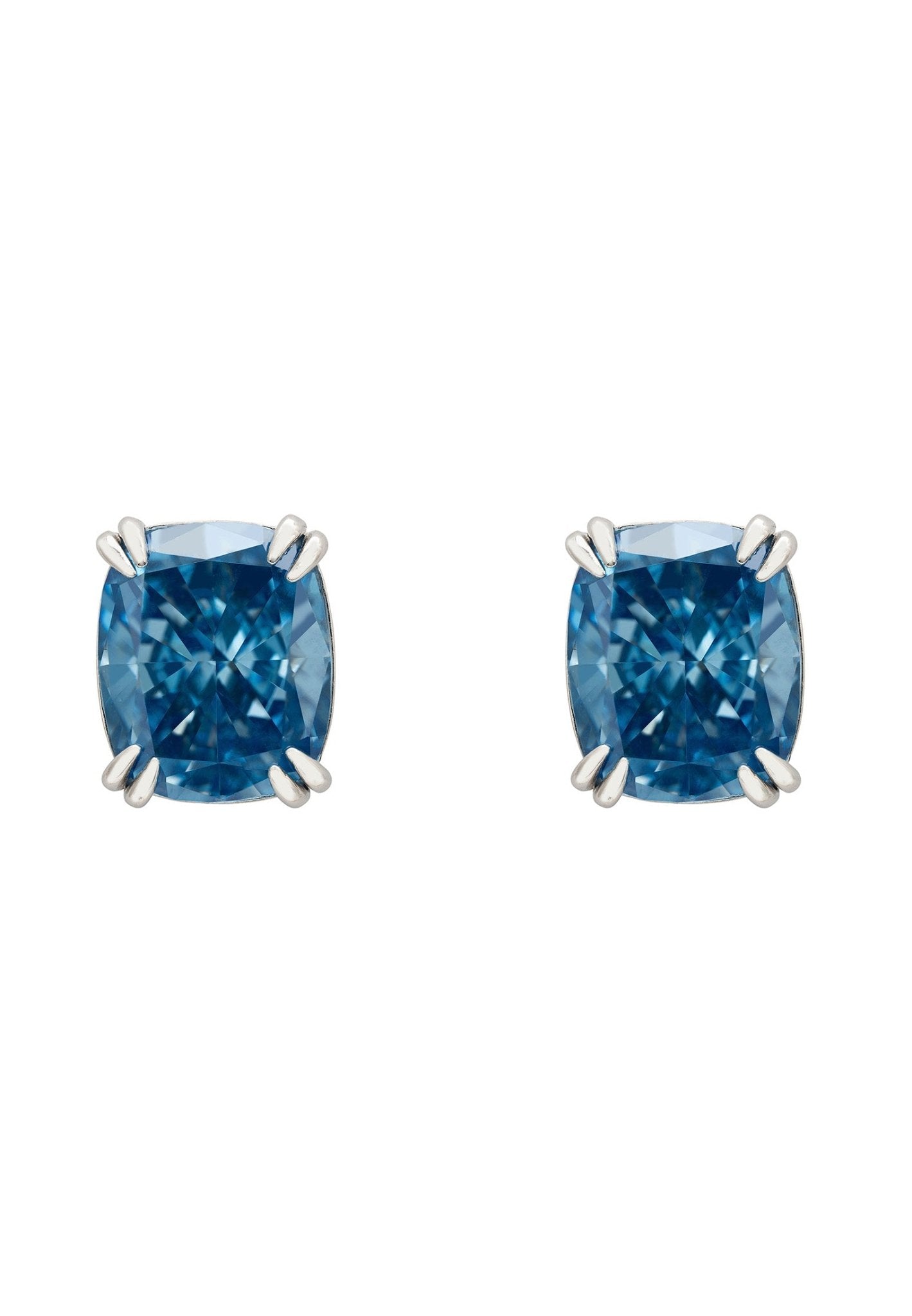 Helena Blue Topaz Stud Earrings Silver - LATELITA Earrings