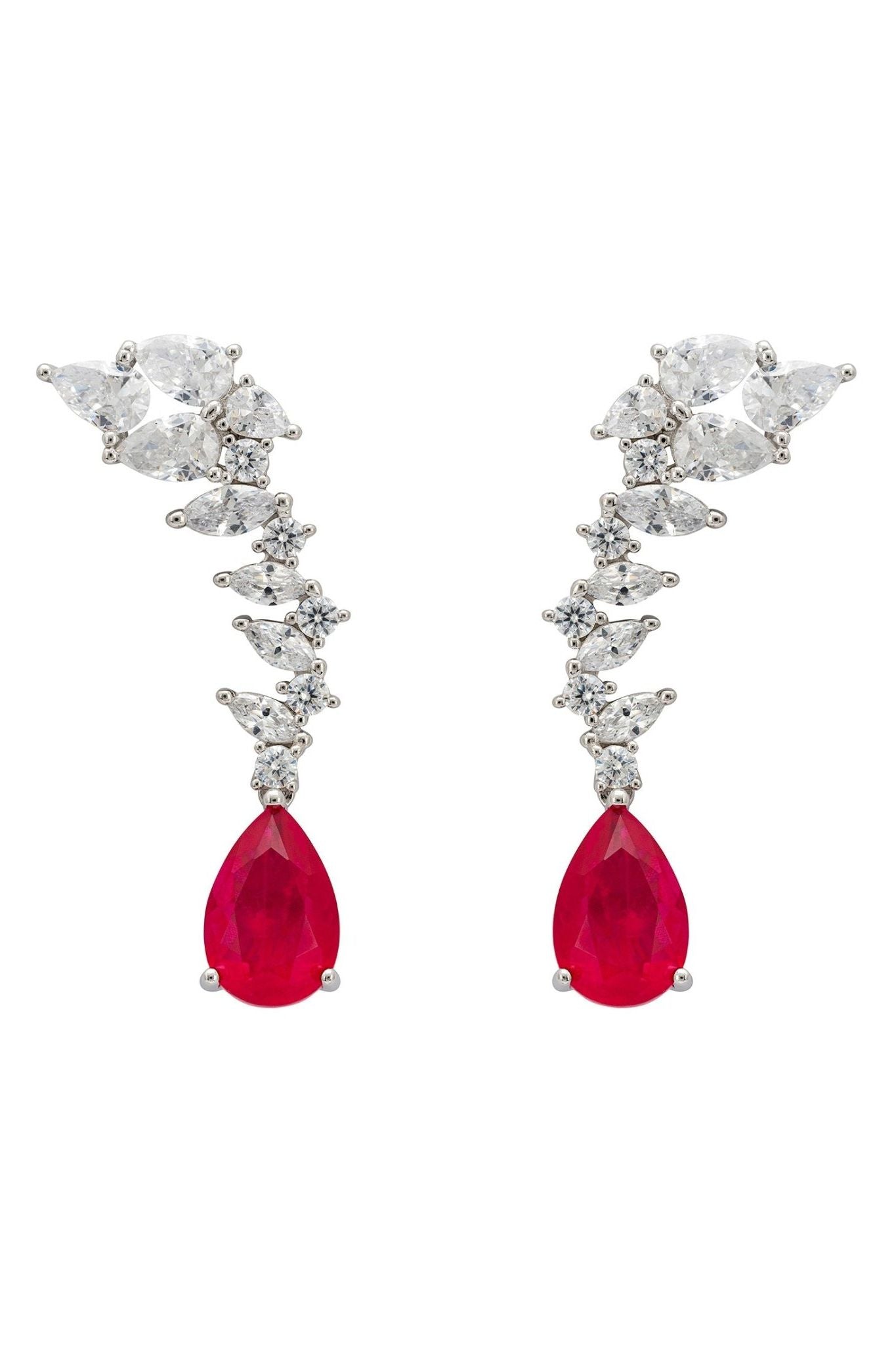 Henriette Teardrop Earrings Pink Tourmaline Silver - LATELITA Earrings