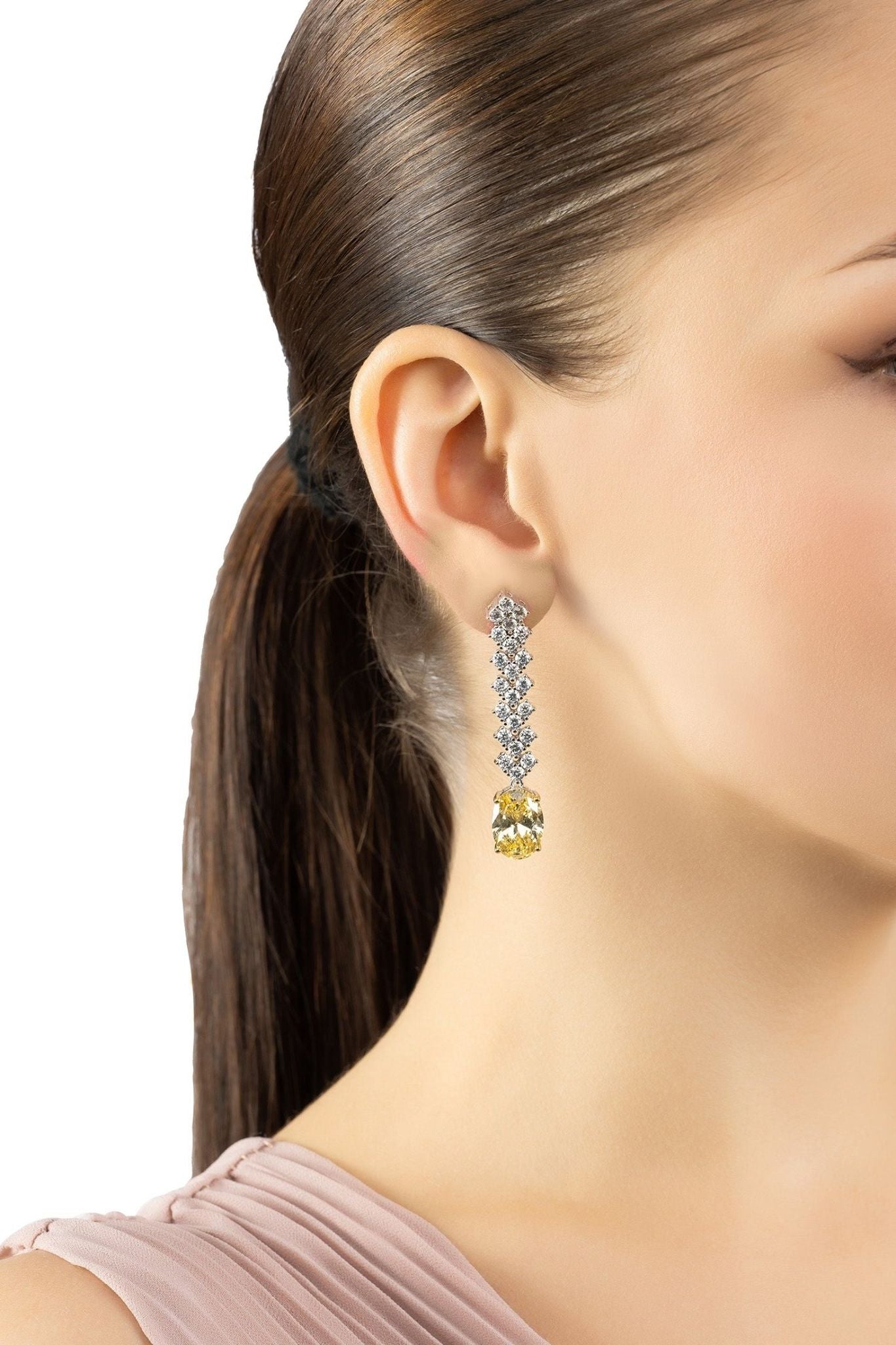 Hepburn Lemon Topaz Drop Earrings Silver - LATELITA Earrings