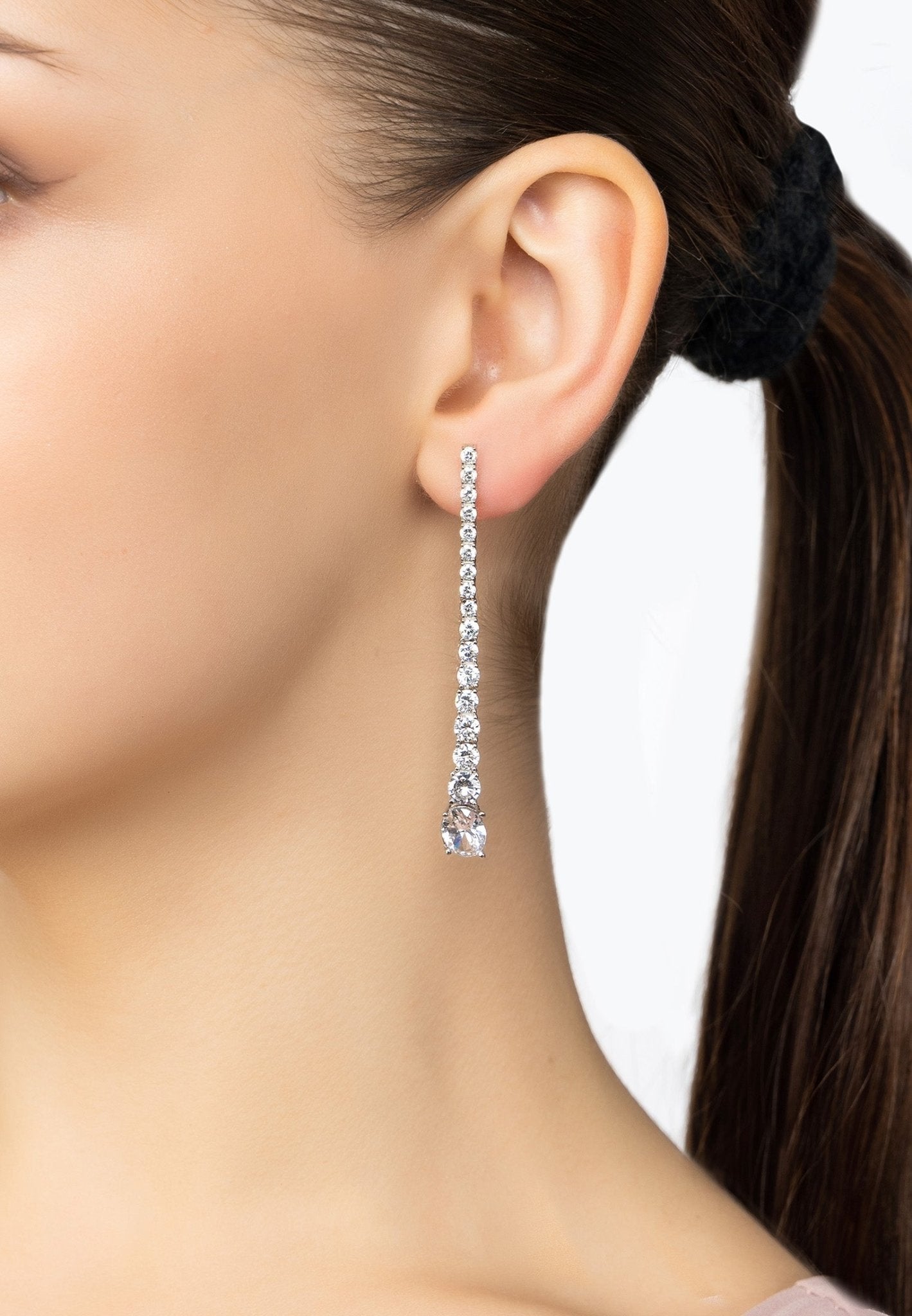 Hollywood Drop Earrings Silver - LATELITA Earrings