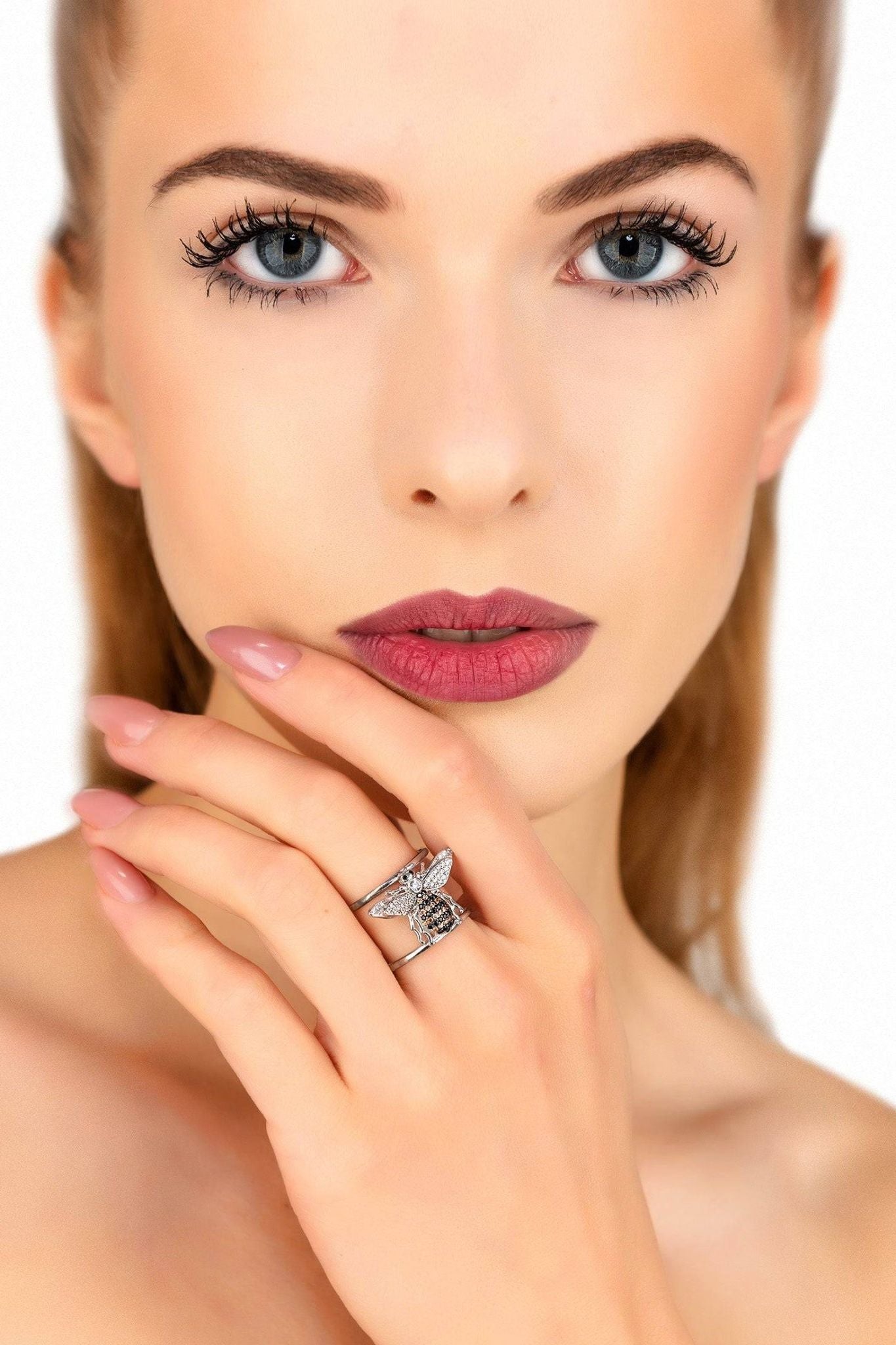 Honey Bee Cocktail Ring Adjustable Silver - LATELITA Rings