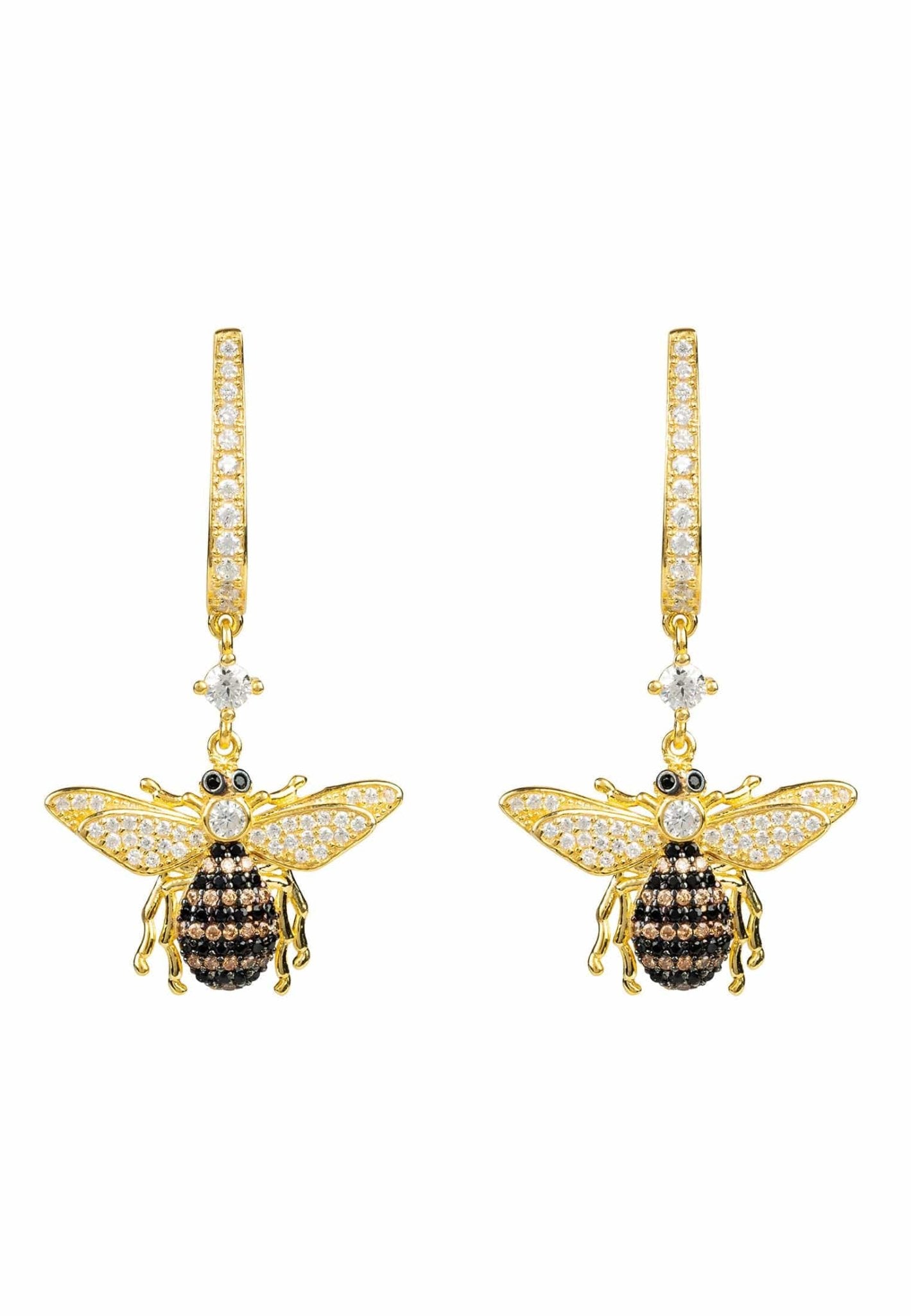 Honey Bee Drop Earrings Gold - LATELITA Earrings