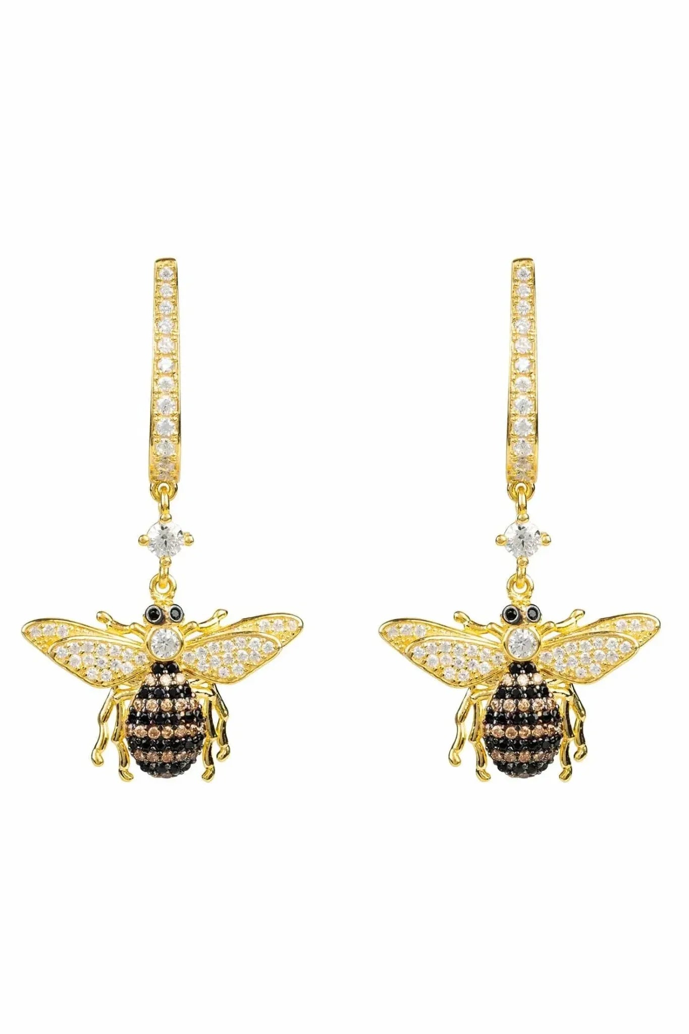 Honey Bee Drop Earrings Gold - LATELITA Earrings