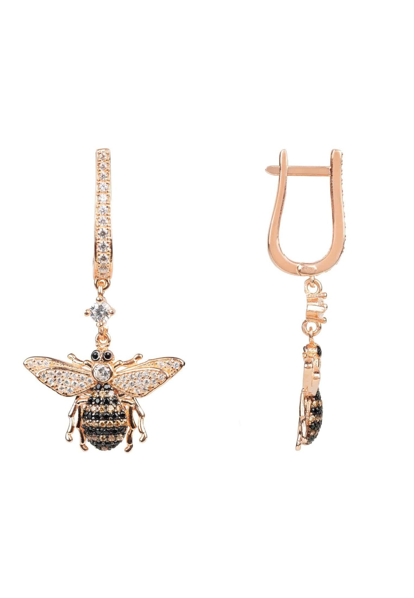 Honey Bee Drop Earrings Rosegold - LATELITA Earrings