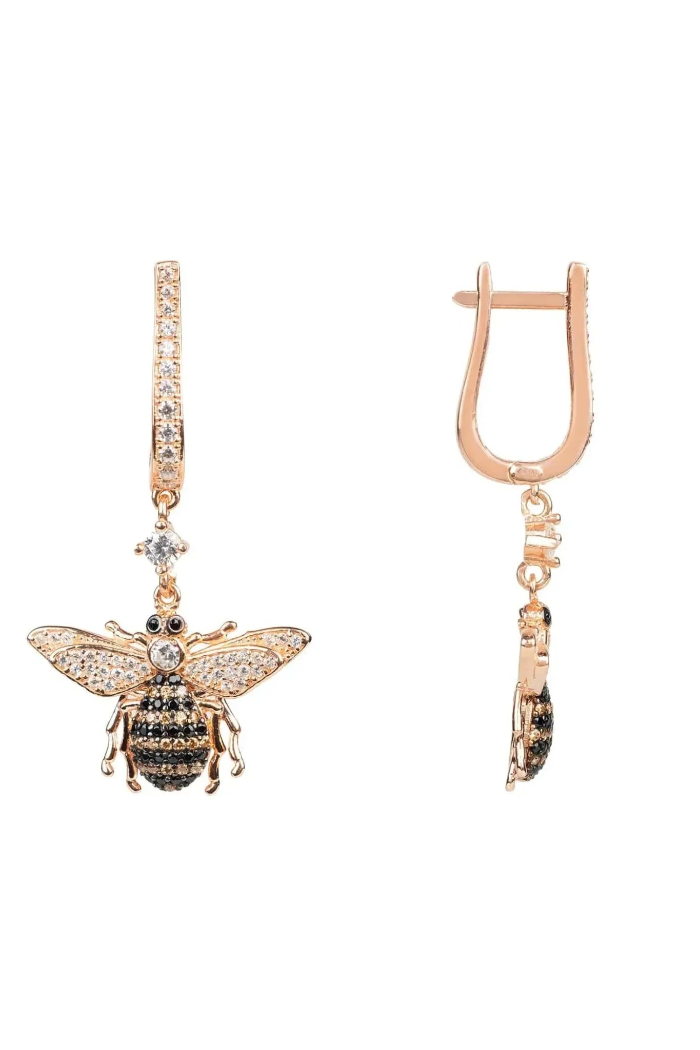 Honey Bee Drop Earrings Rosegold - LATELITA Earrings