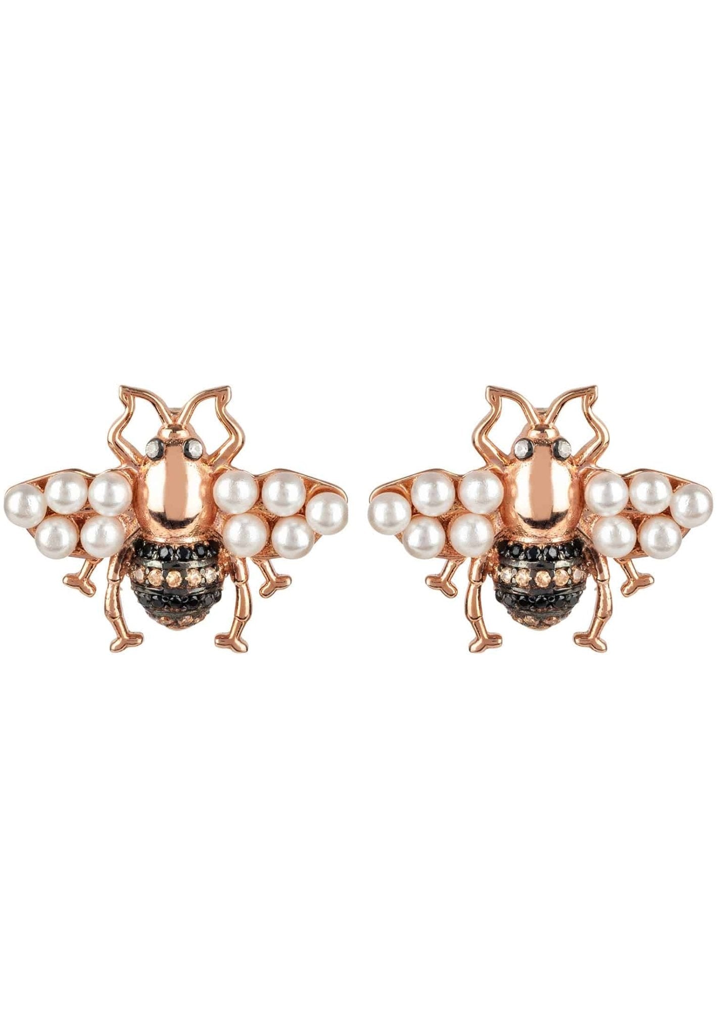Honey Bee Pearl Stud Earrings Rosegold - LATELITA Earrings