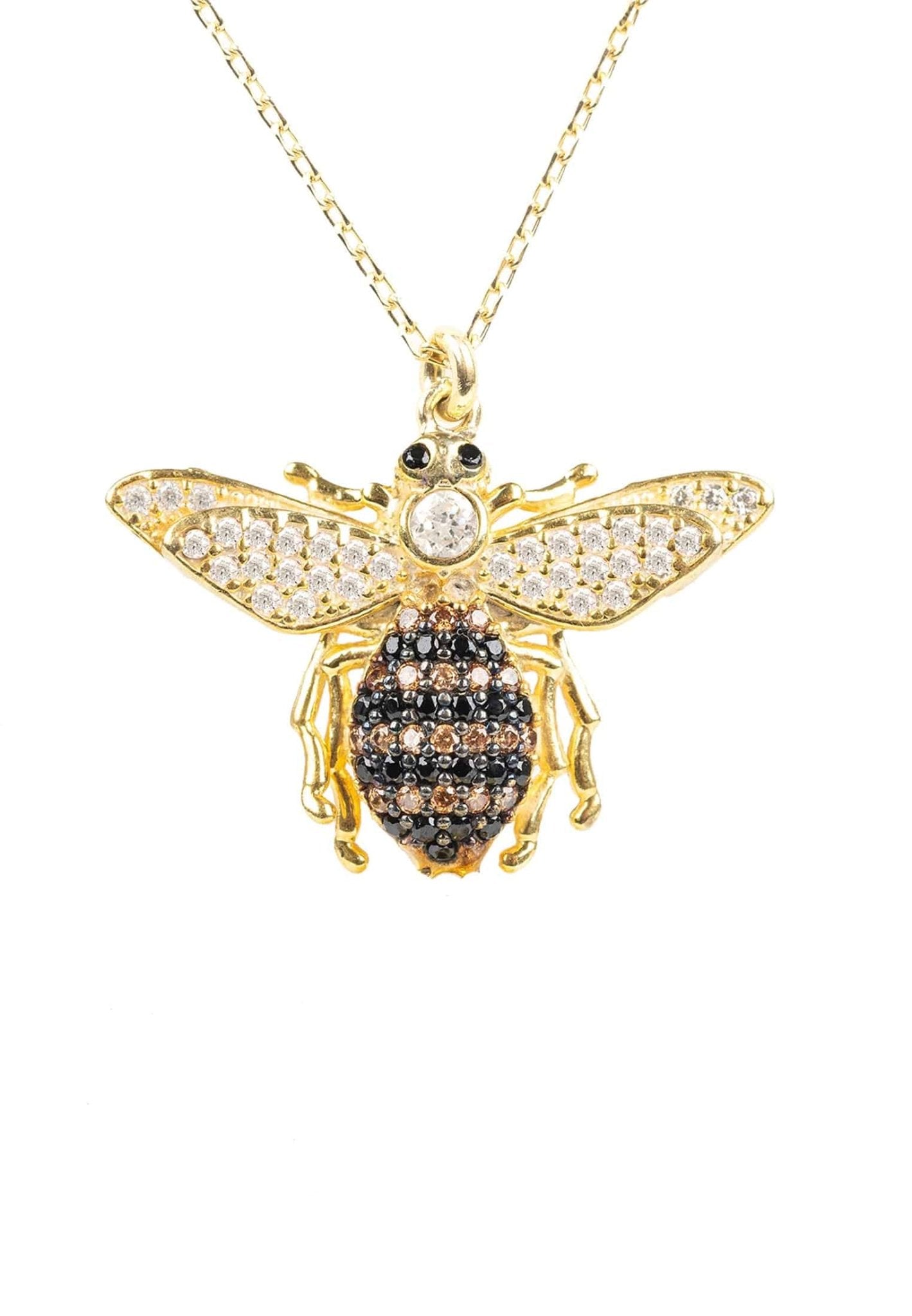 Honey Bee Pendant Necklace Gold - LATELITA Necklaces