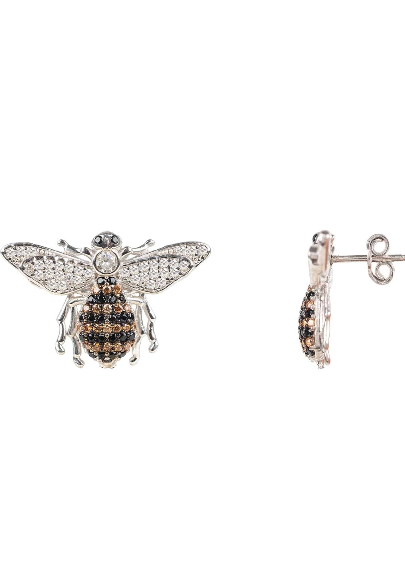 Honey Bee Stud Earrings Silver - LATELITA Earrings