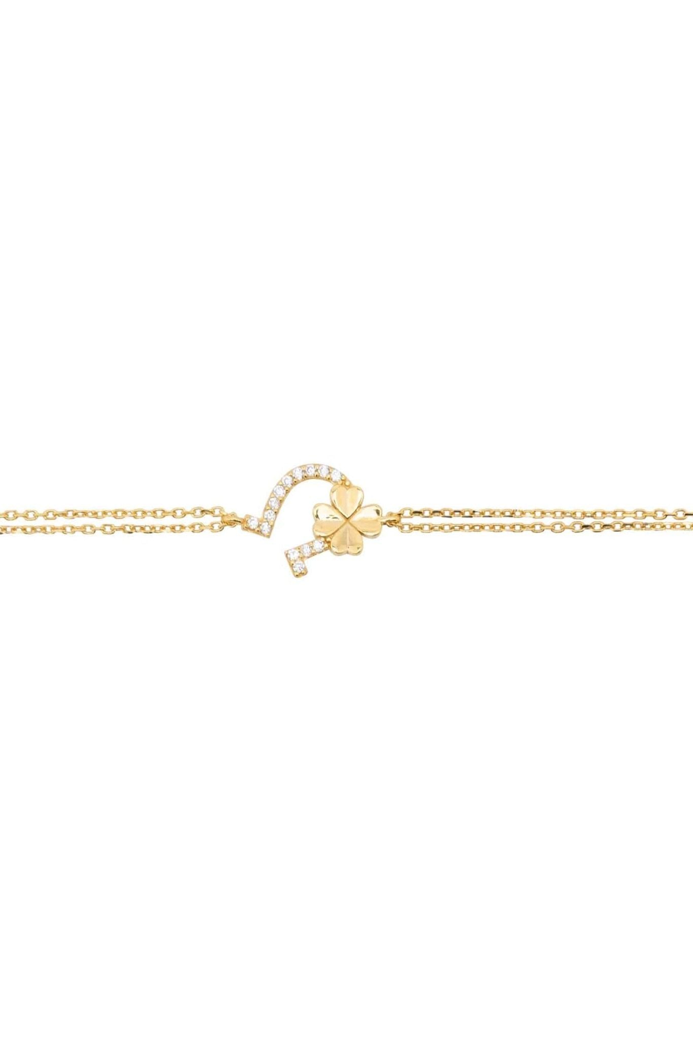 Horseshoe And Shamrock Bracelet Gold - LATELITA Bracelets