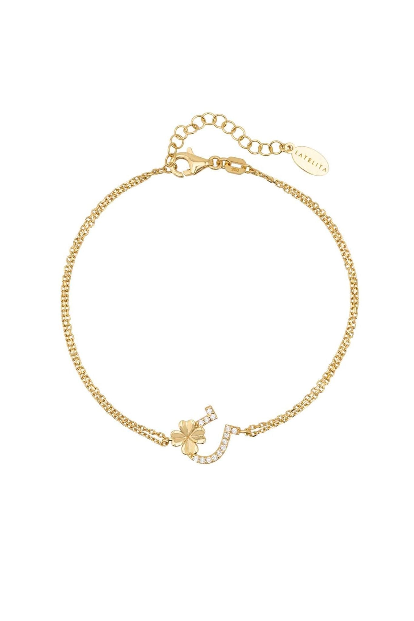 Horseshoe And Shamrock Bracelet Gold - LATELITA Bracelets