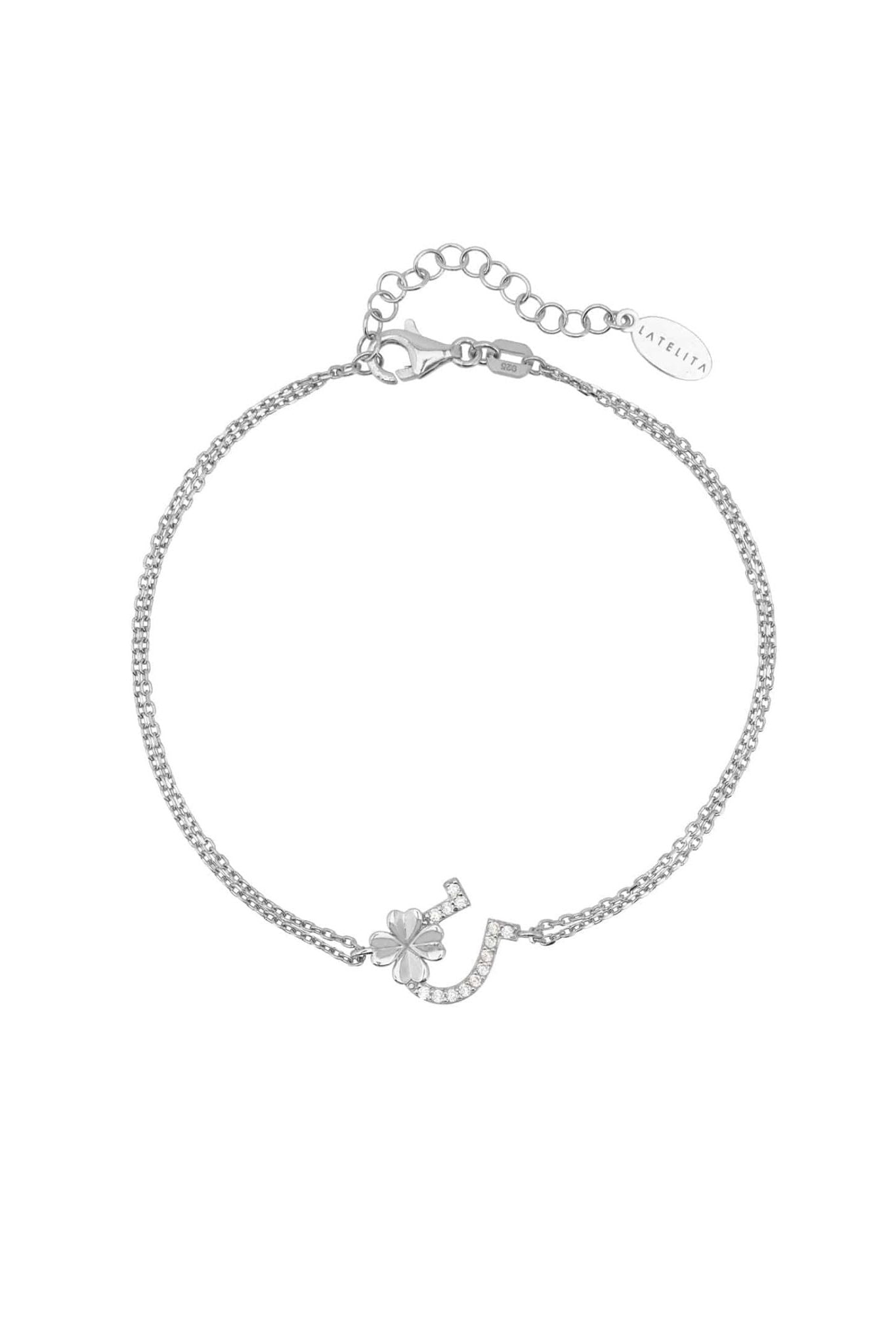 Horseshoe And Shamrock Bracelet Silver - LATELITA Bracelets
