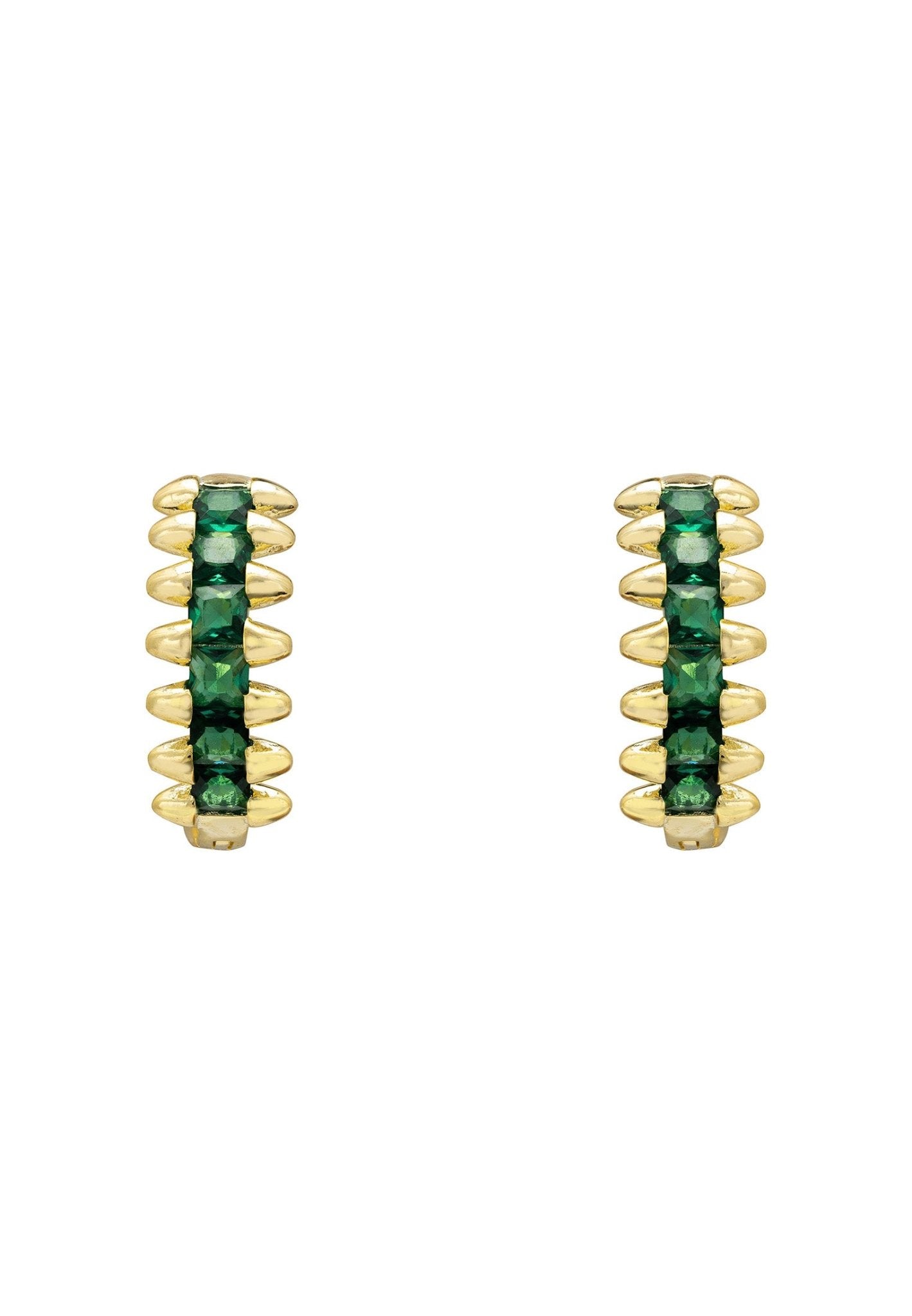 Huggie hoop Earrings Emerald Gold - LATELITA Earrings