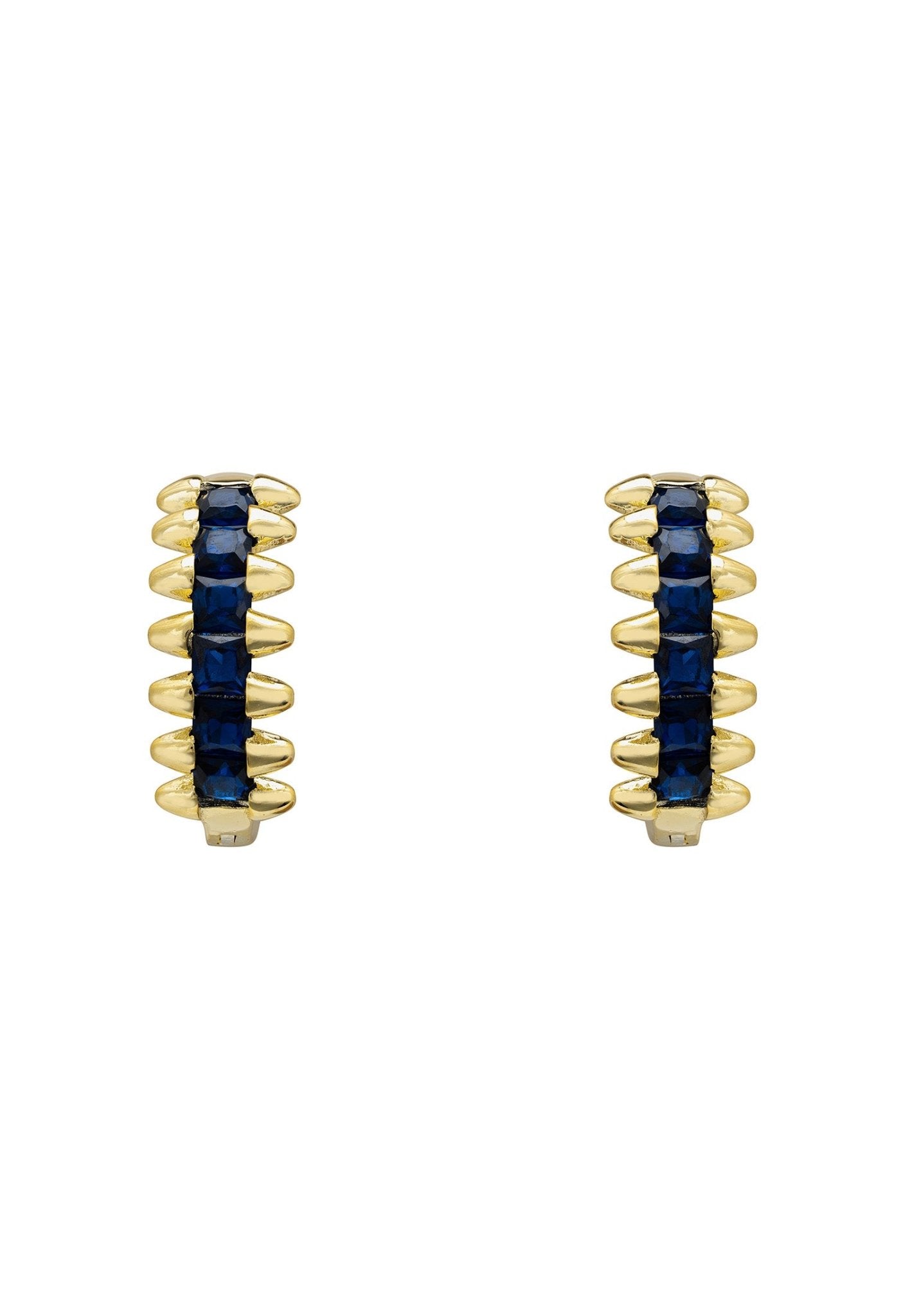 Huggie Hoop Earrings Sapphire Gold - LATELITA Earrings