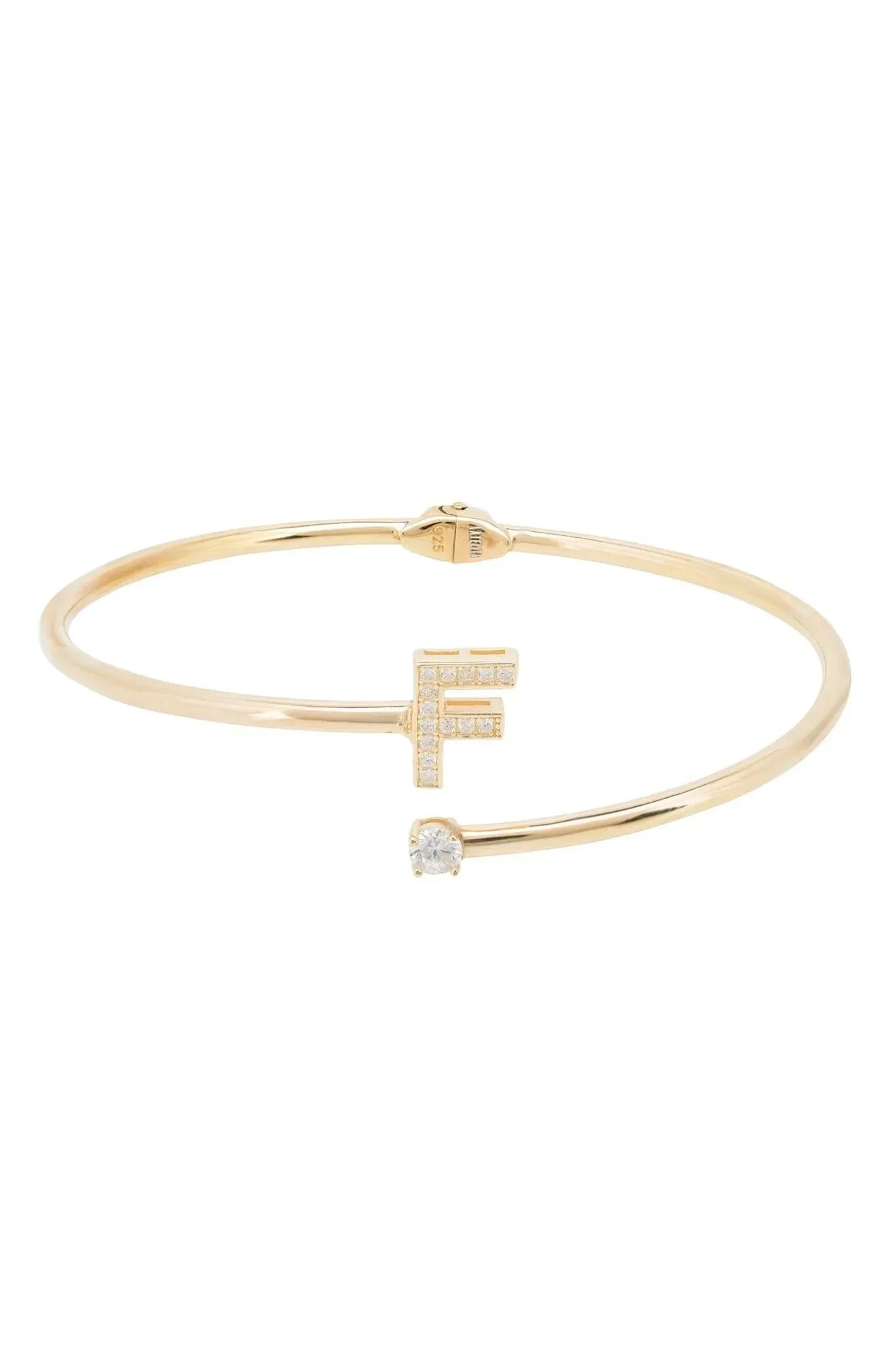 Initial Bangle Gold F - LATELITA Bracelets