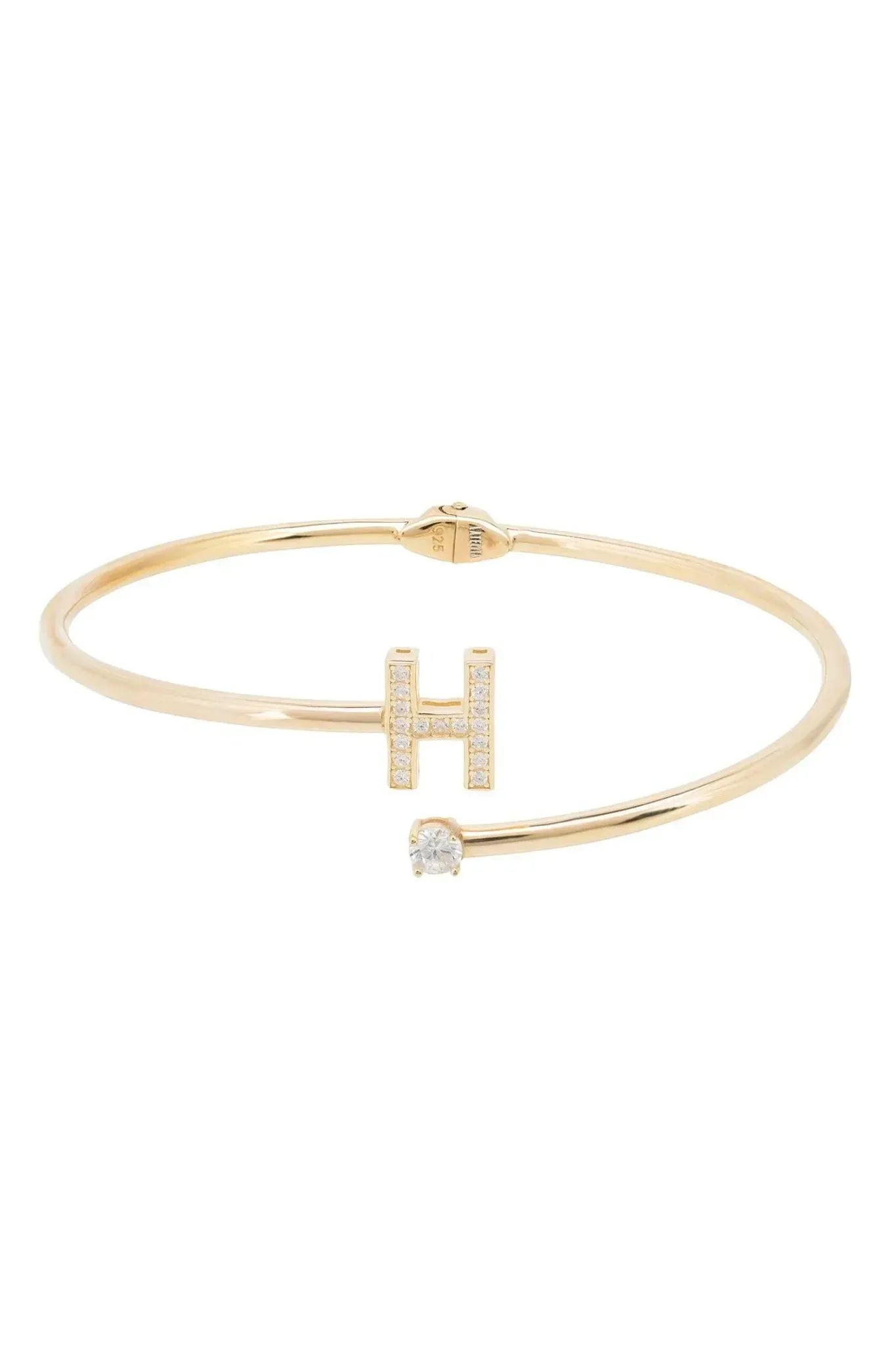 Initial Bangle Gold H - LATELITA Bracelets