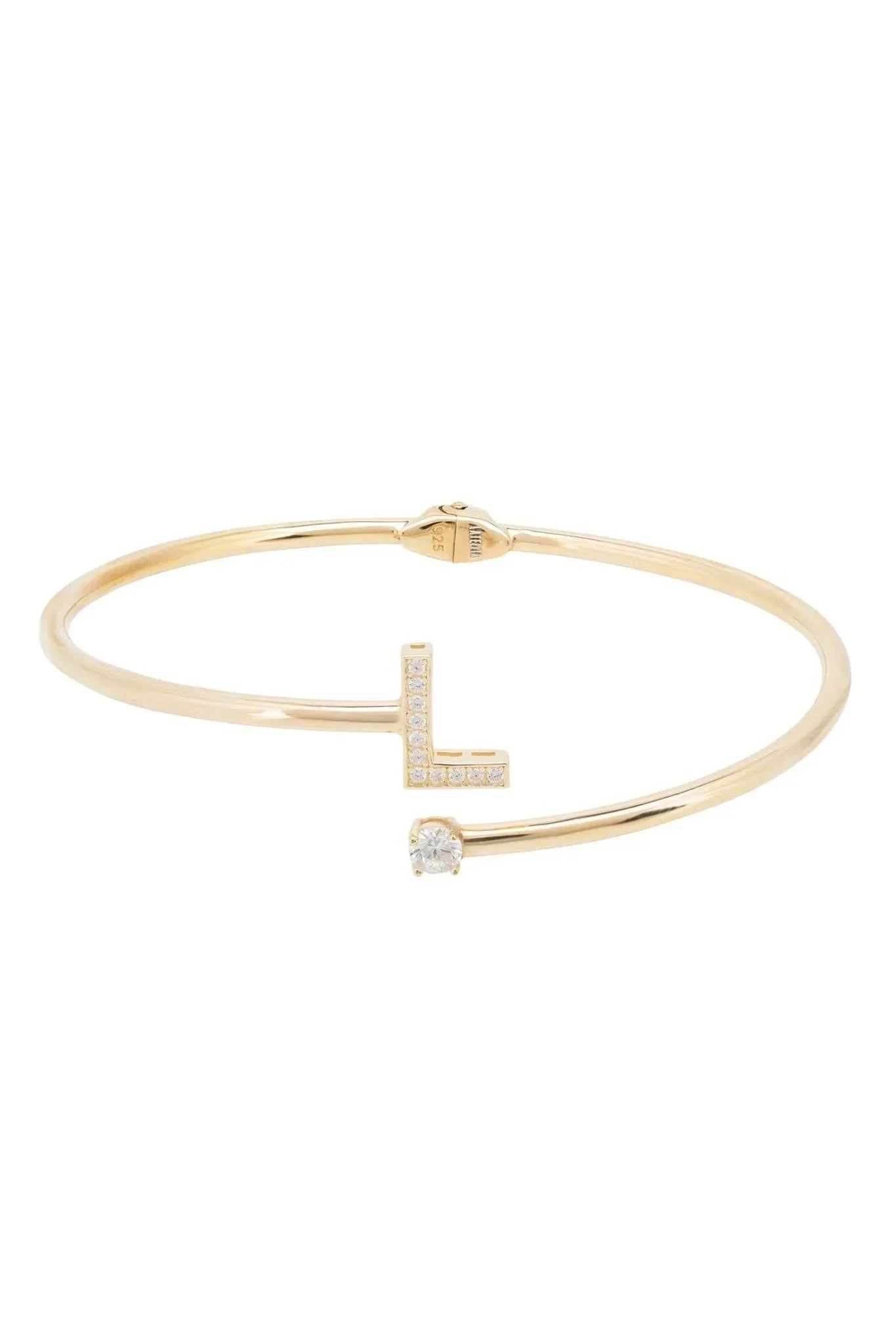 Initial Bangle Gold L - LATELITA Bracelets