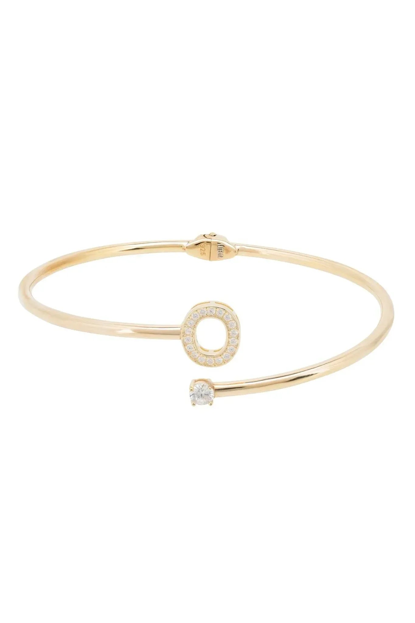 Initial Bangle Gold O - LATELITA Bracelets