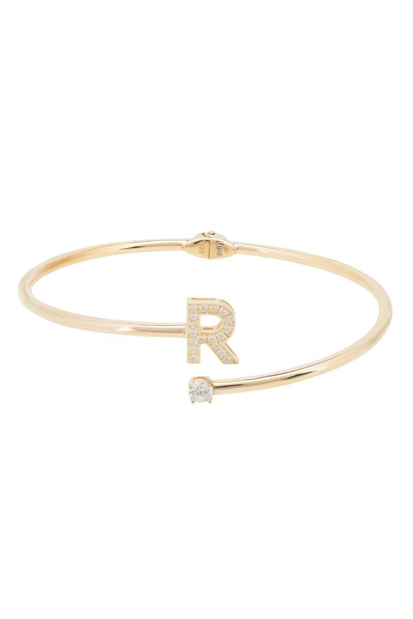 Initial Bangle Gold R - LATELITA Bracelets