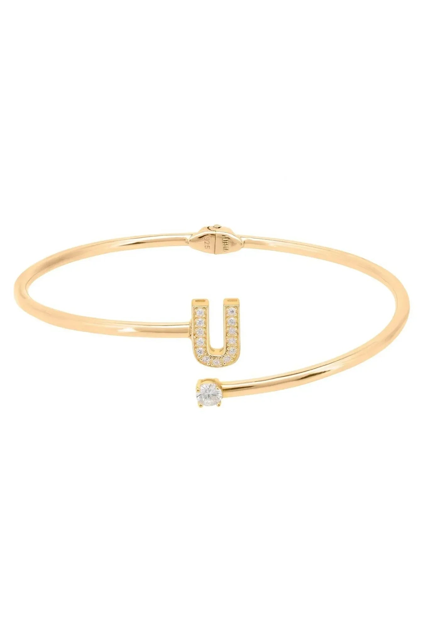Initial Bangle Gold U - LATELITA Bracelets