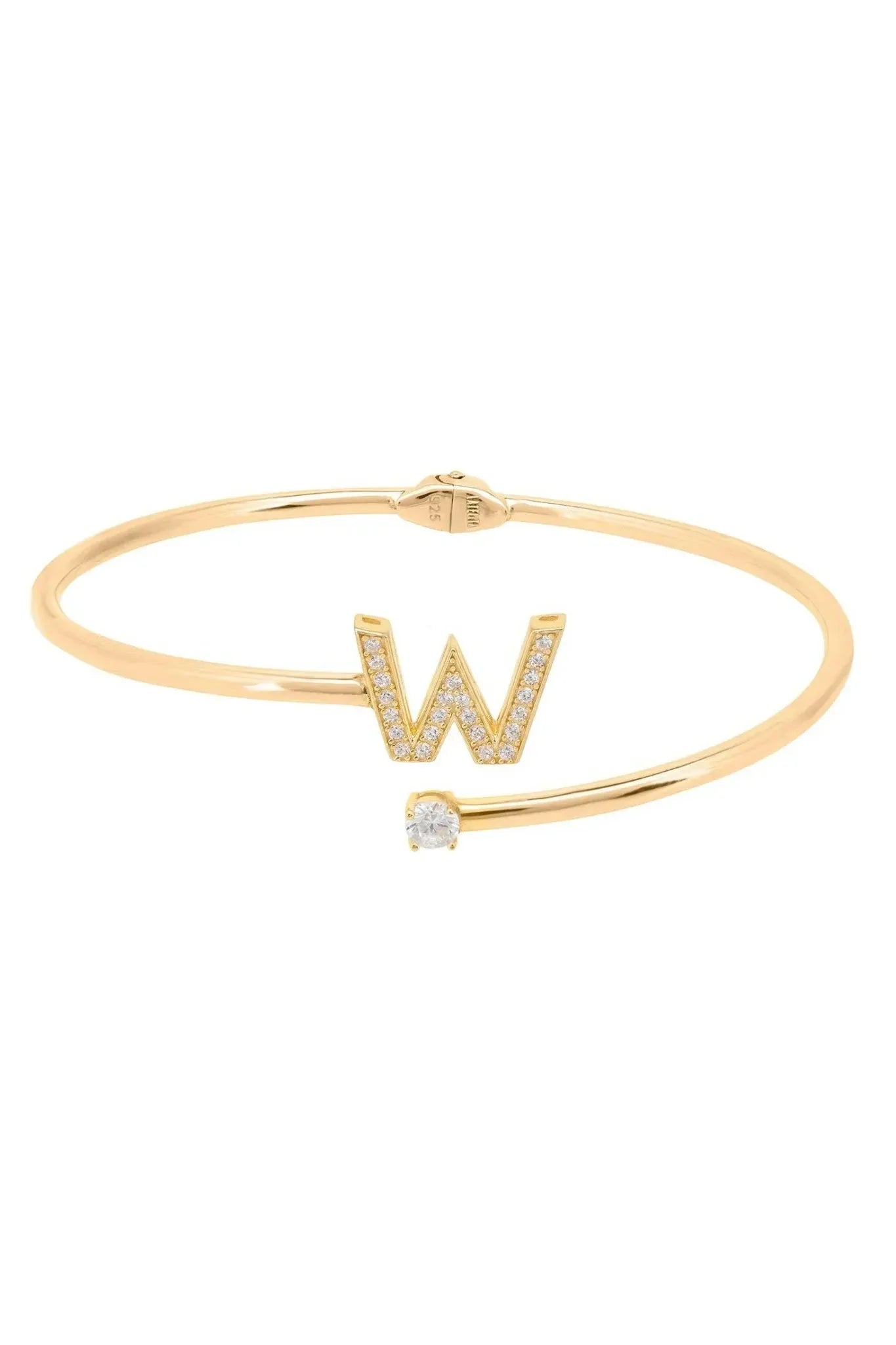 Initial Bangle Gold W - LATELITA Bracelets