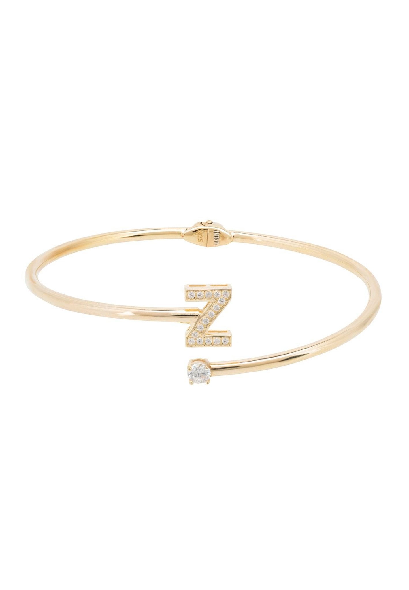 Initial Bangle Gold Z - LATELITA Bracelets