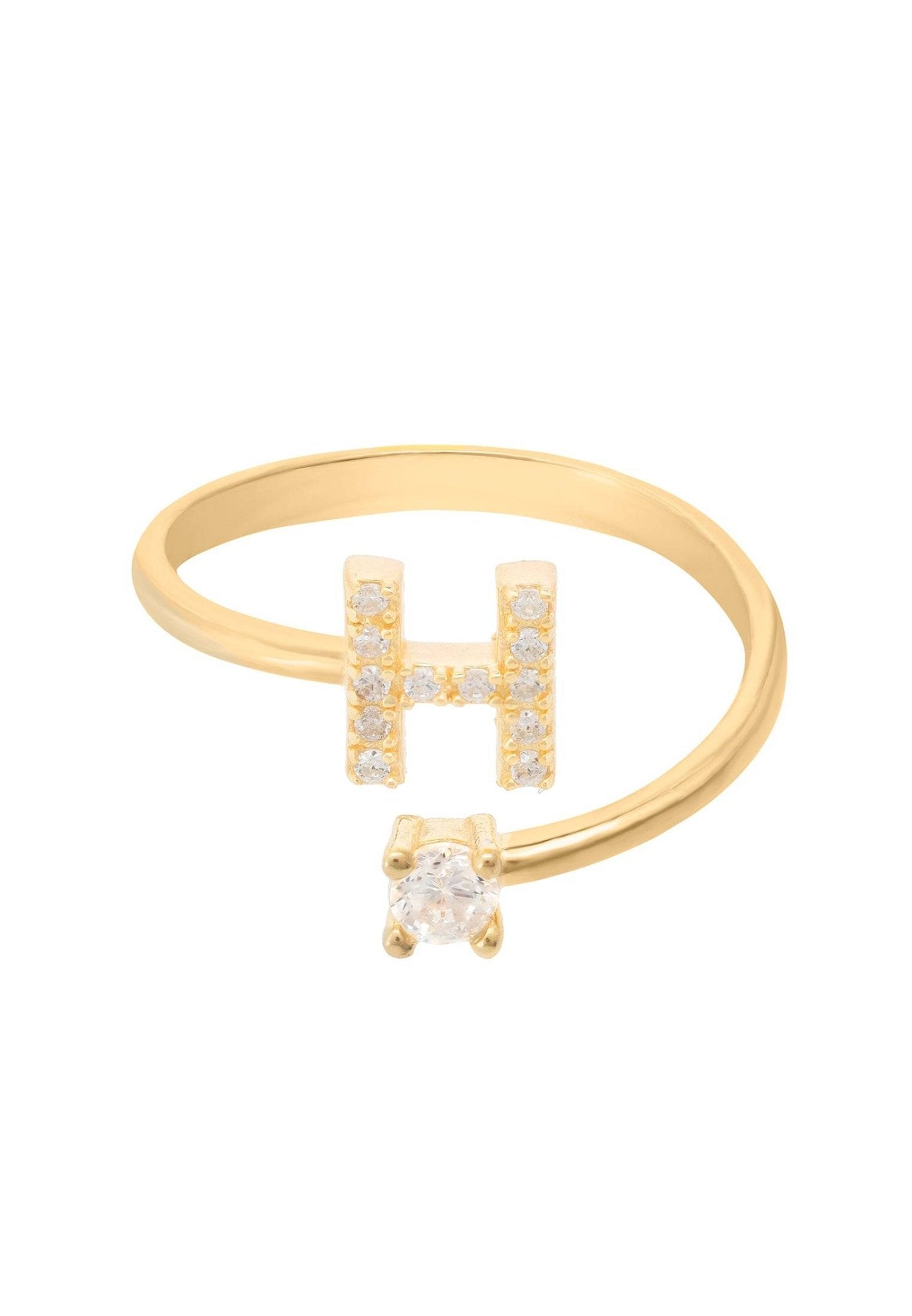 Initial Ring Gold H - LATELITA Rings