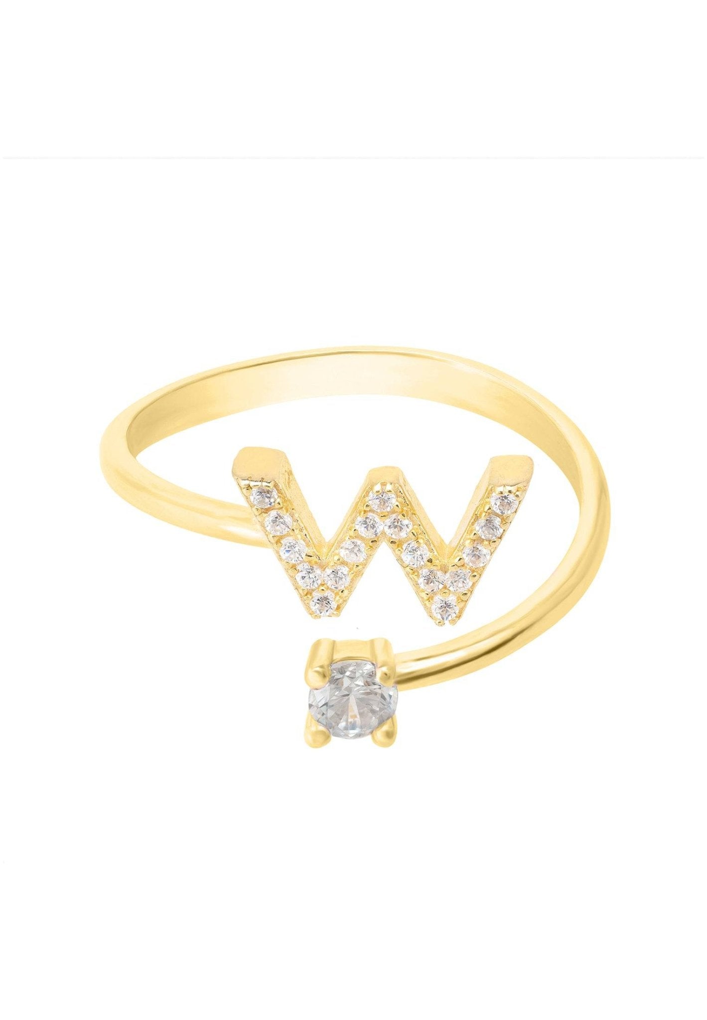 Initial Ring Gold W - LATELITA Rings