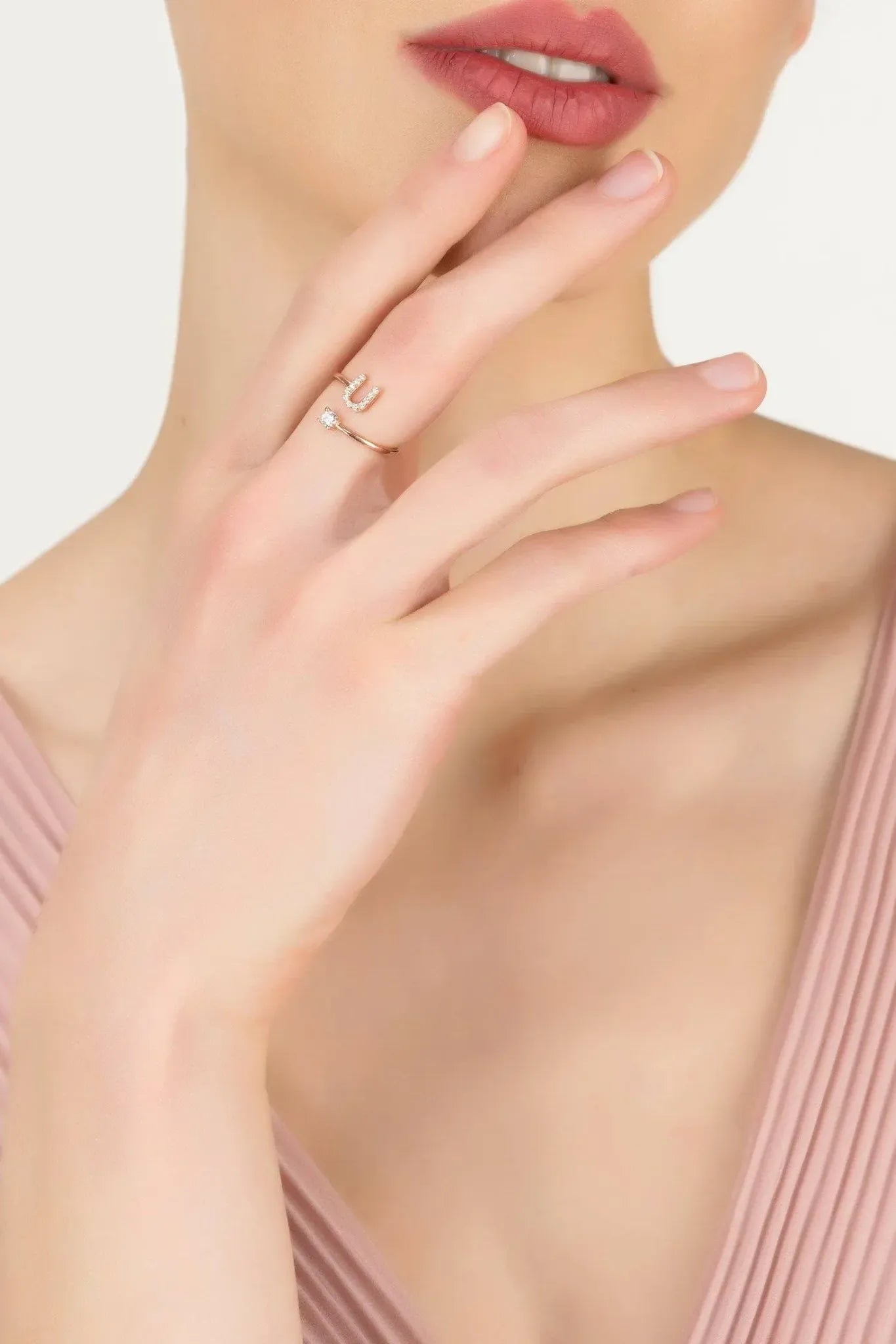 Initial Ring Rosegold U - LATELITA Rings