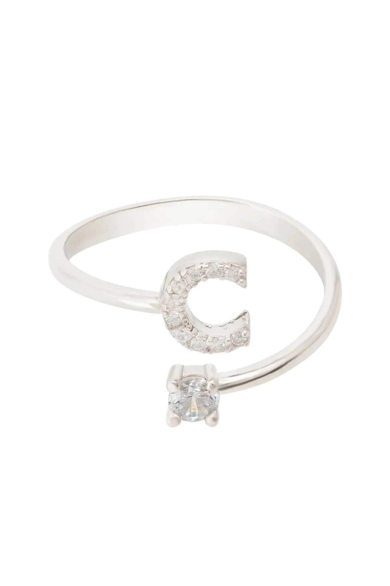 Initial Ring Silver C - LATELITA Rings