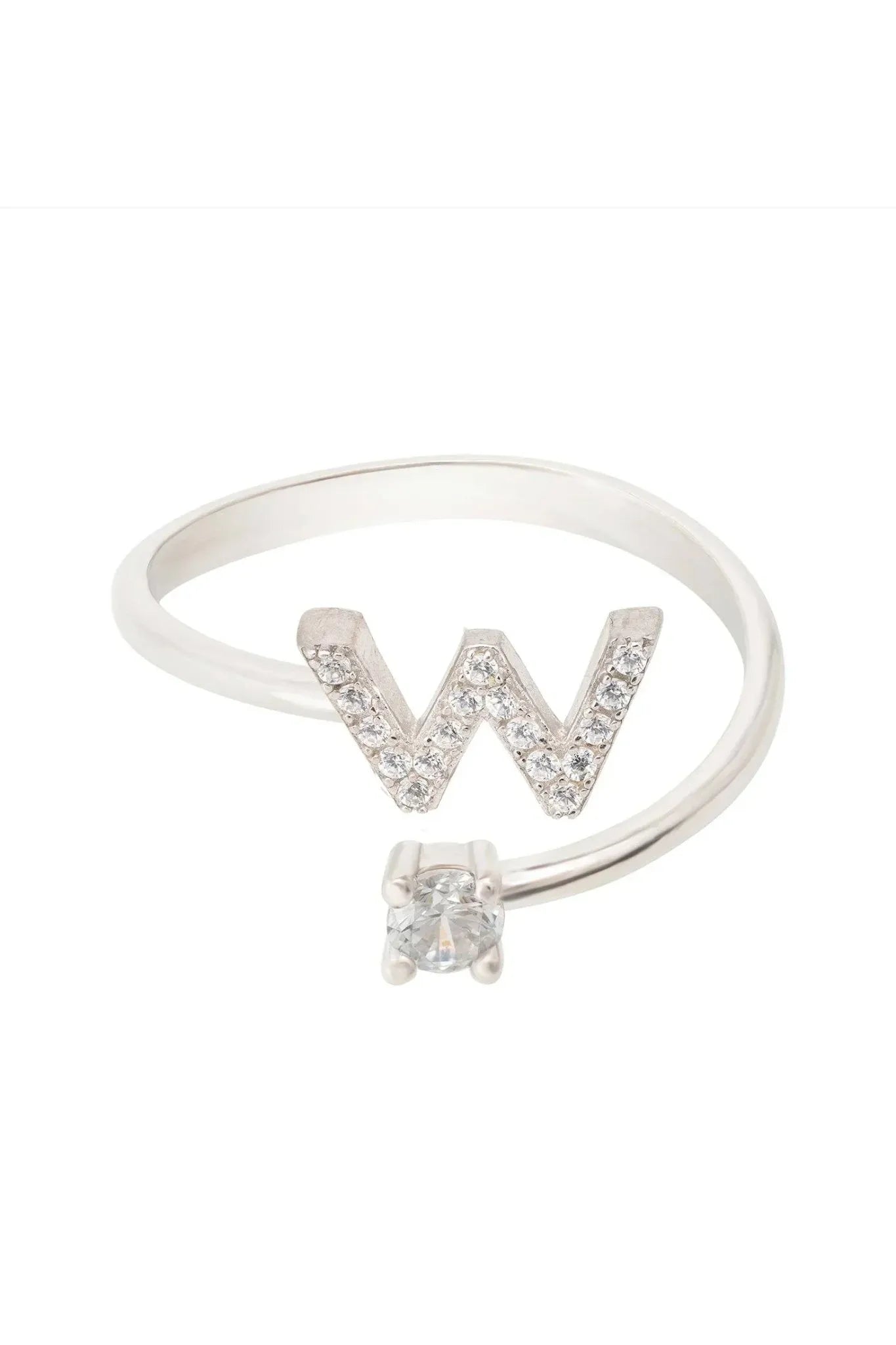 Initial Ring Silver W - LATELITA Rings