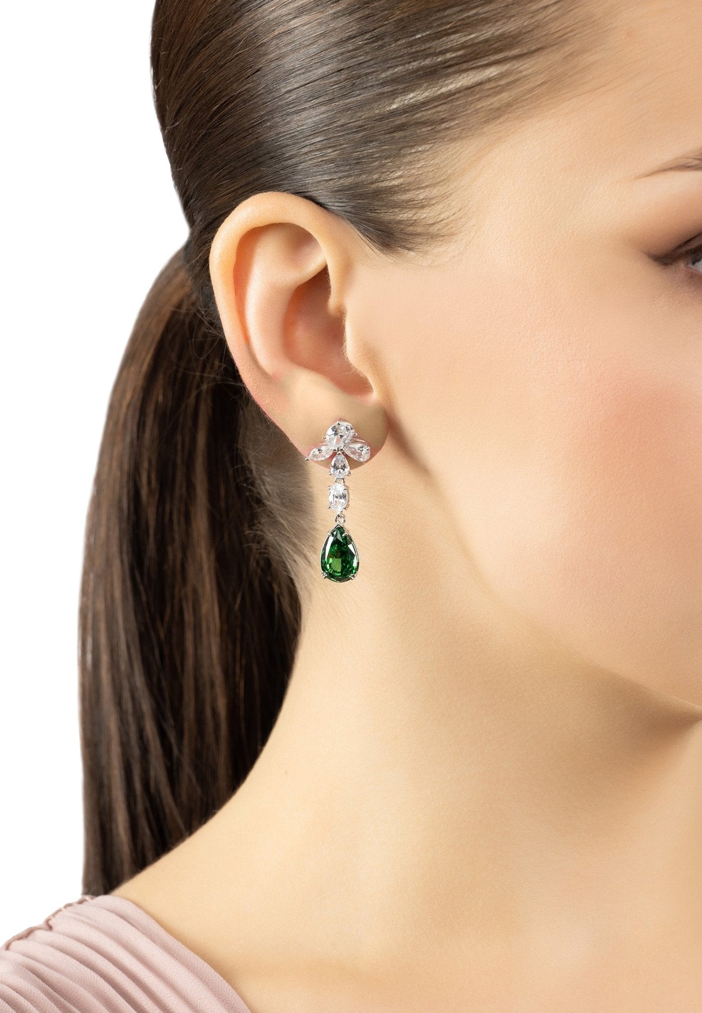 Isabella Drop Earrings Silver Peridot - LATELITA Earrings