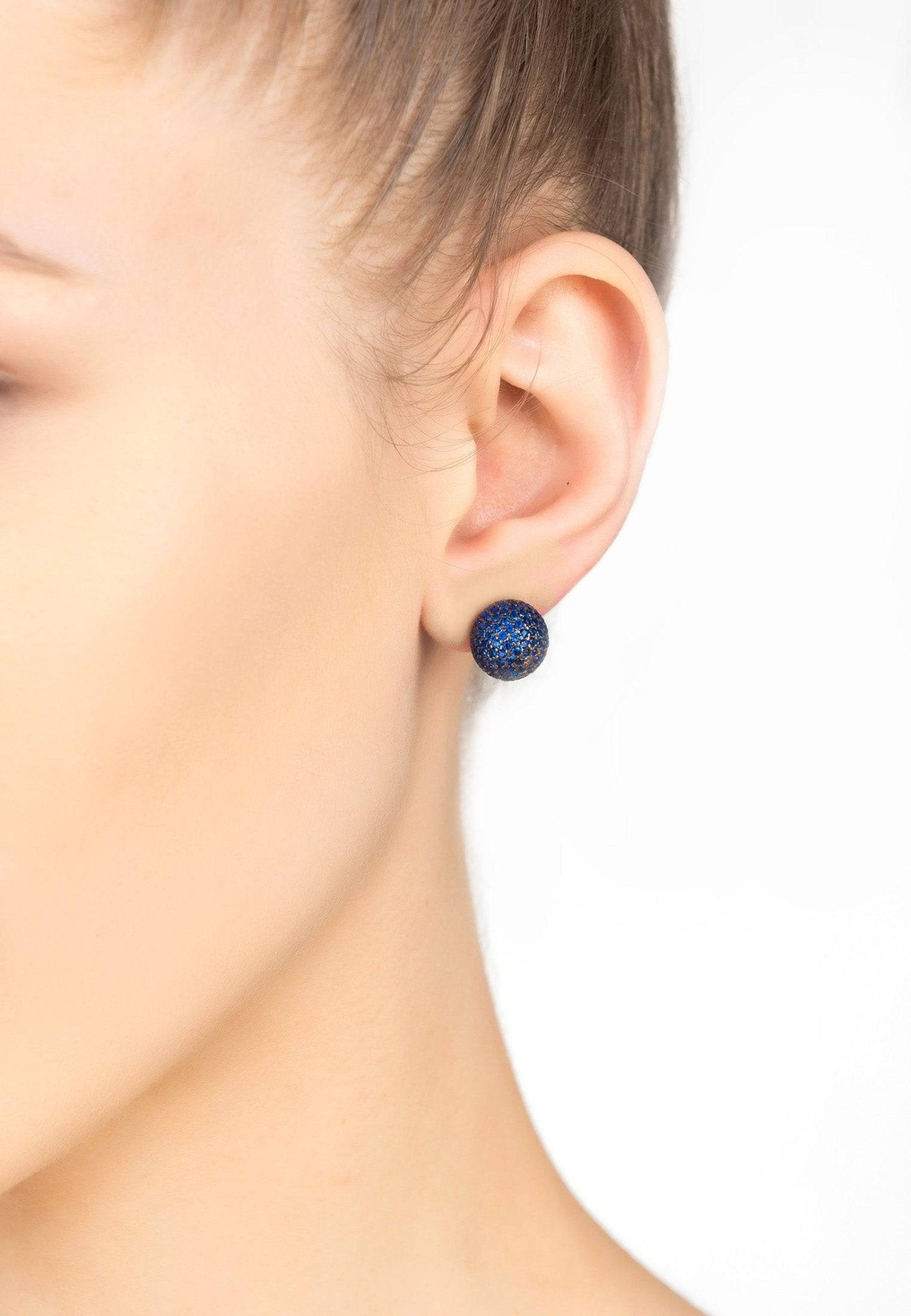 Jester Ear Jacket Convertible Earrings Blue Rosegold - LATELITA Earrings
