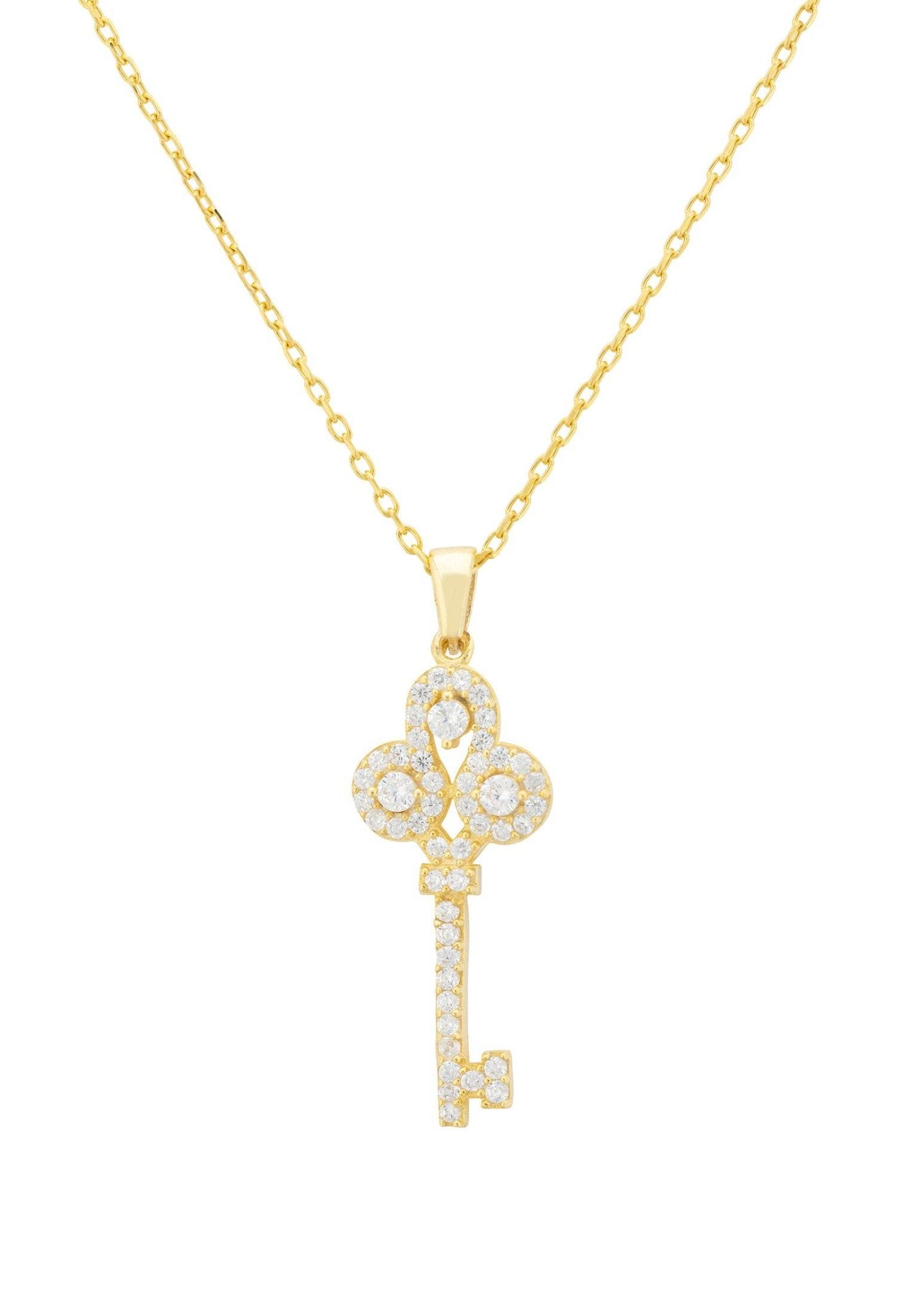 Key Pendant Necklace Gold - LATELITA Necklaces