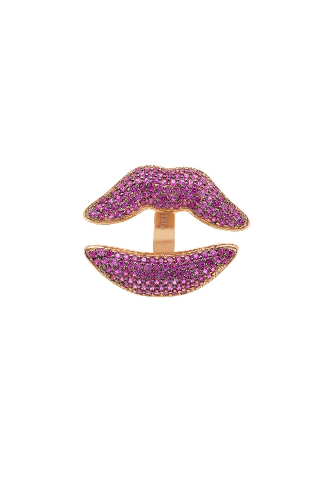 Kiss Me Lips Ring Rosegold - LATELITA Rings