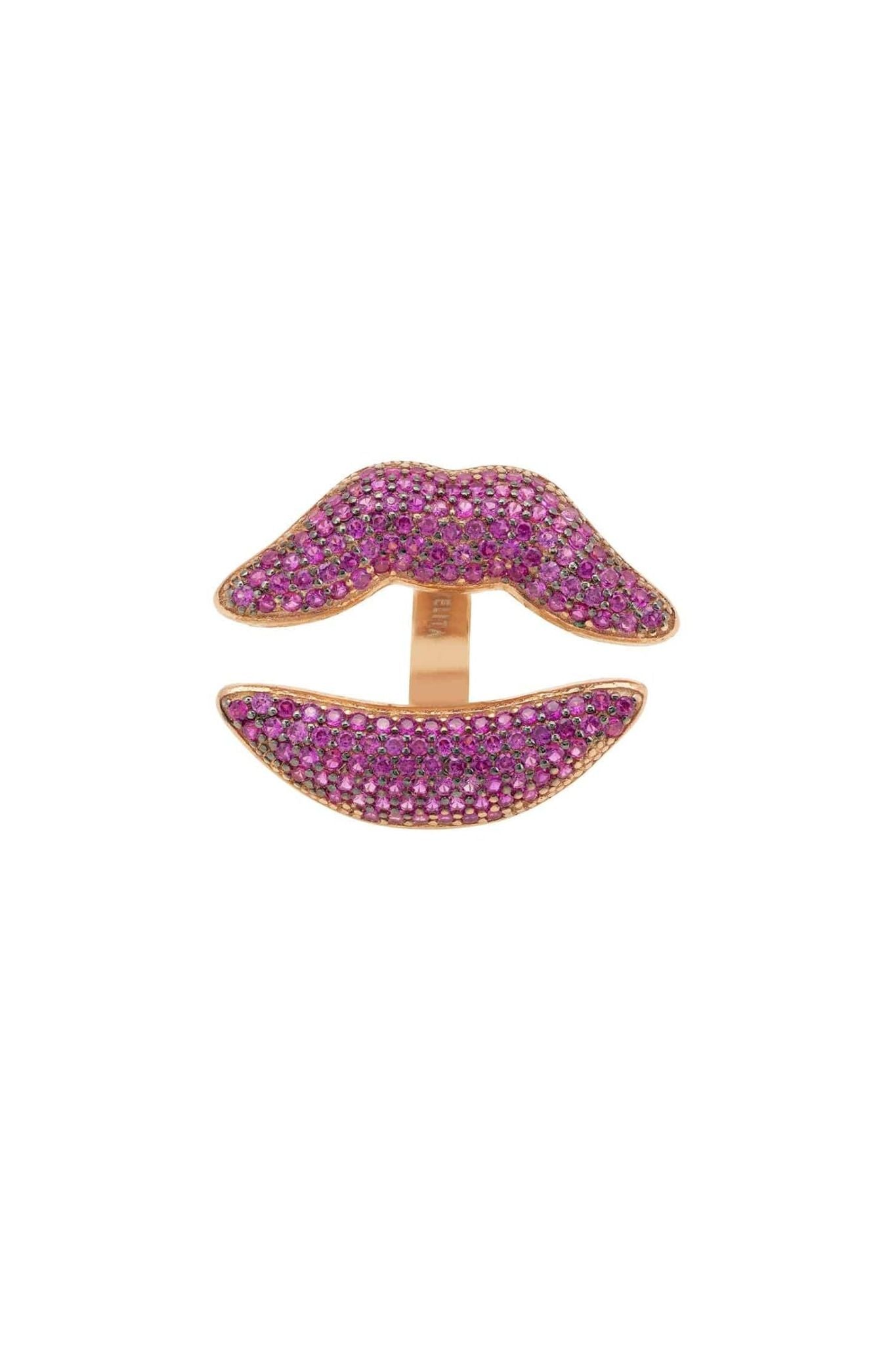 Kiss Me Lips Ring Rosegold - LATELITA Rings