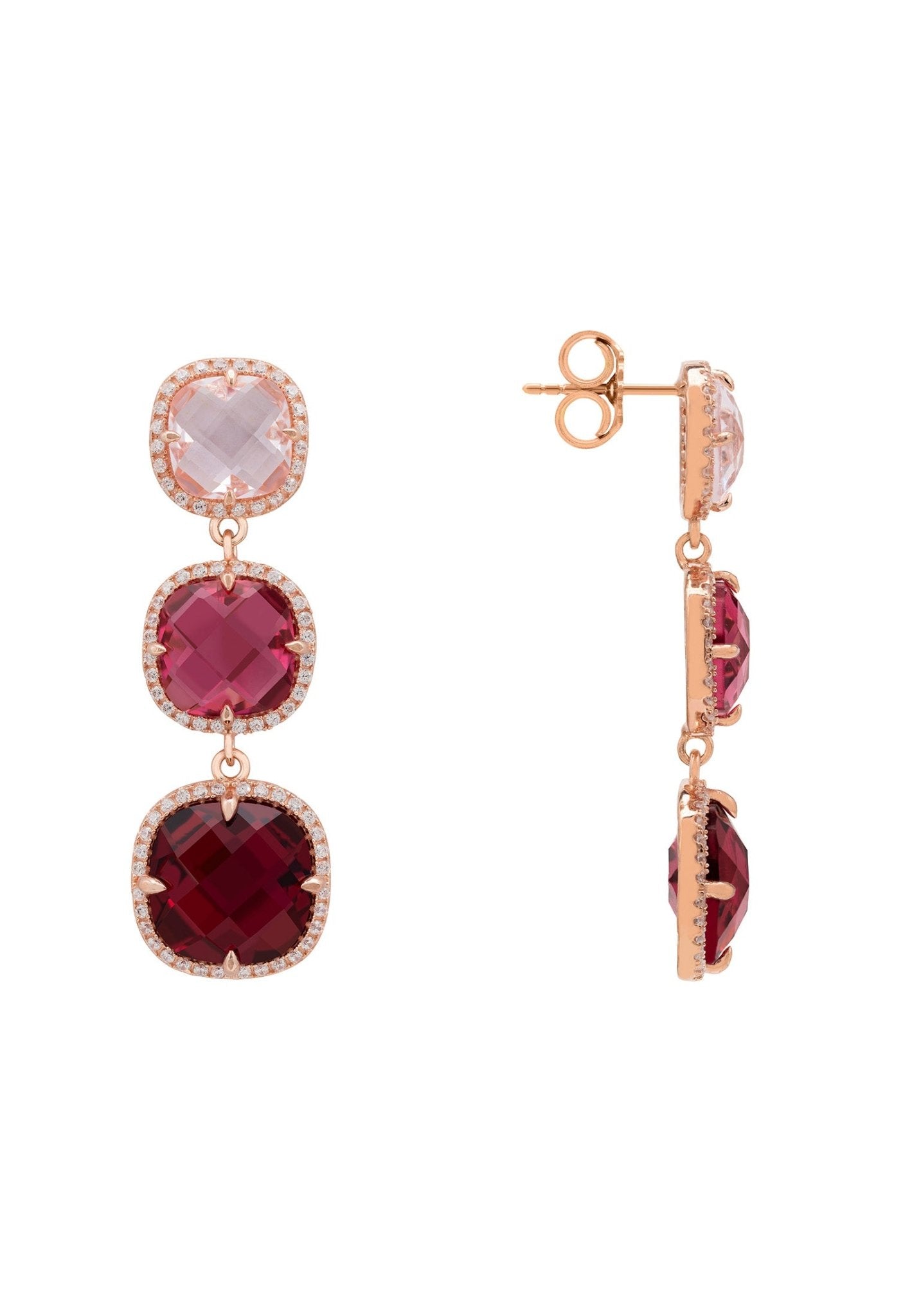 Knightsbridge Earrings Rosegold Pinks - LATELITA Earrings