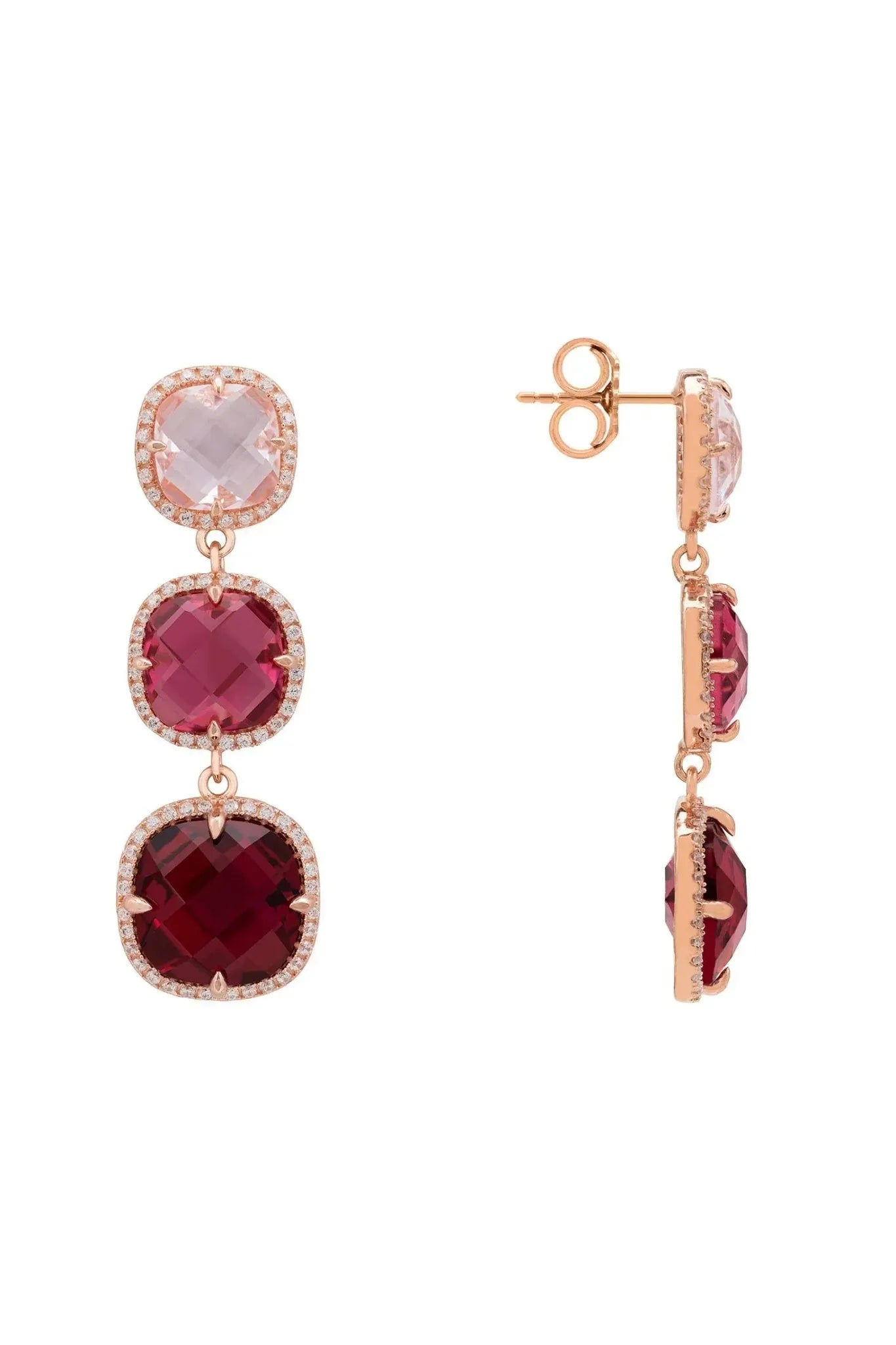 Knightsbridge Earrings Rosegold Pinks - LATELITA Earrings
