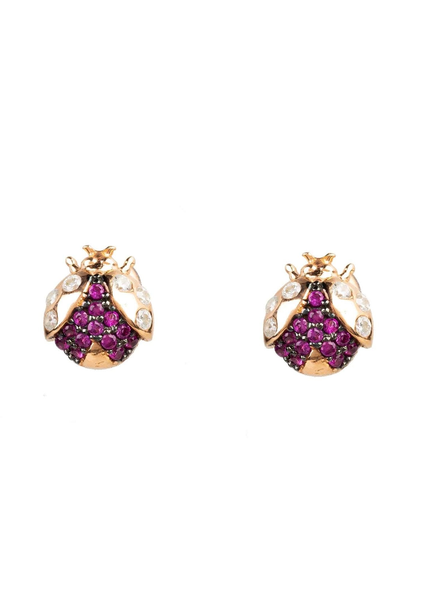 Lady Bug Ladybird Mini Earrings Rosegold - LATELITA Earrings