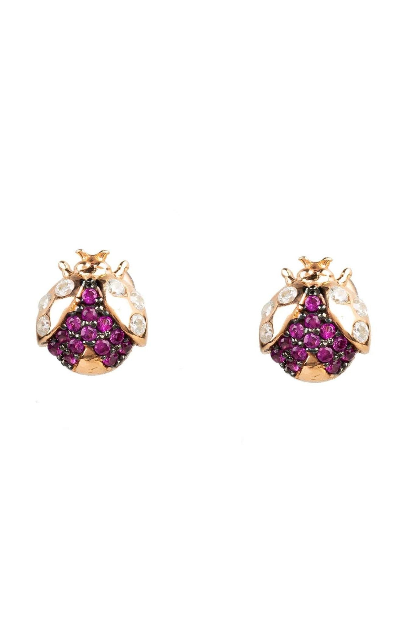 Lady Bug Ladybird Mini Earrings Rosegold - LATELITA Earrings