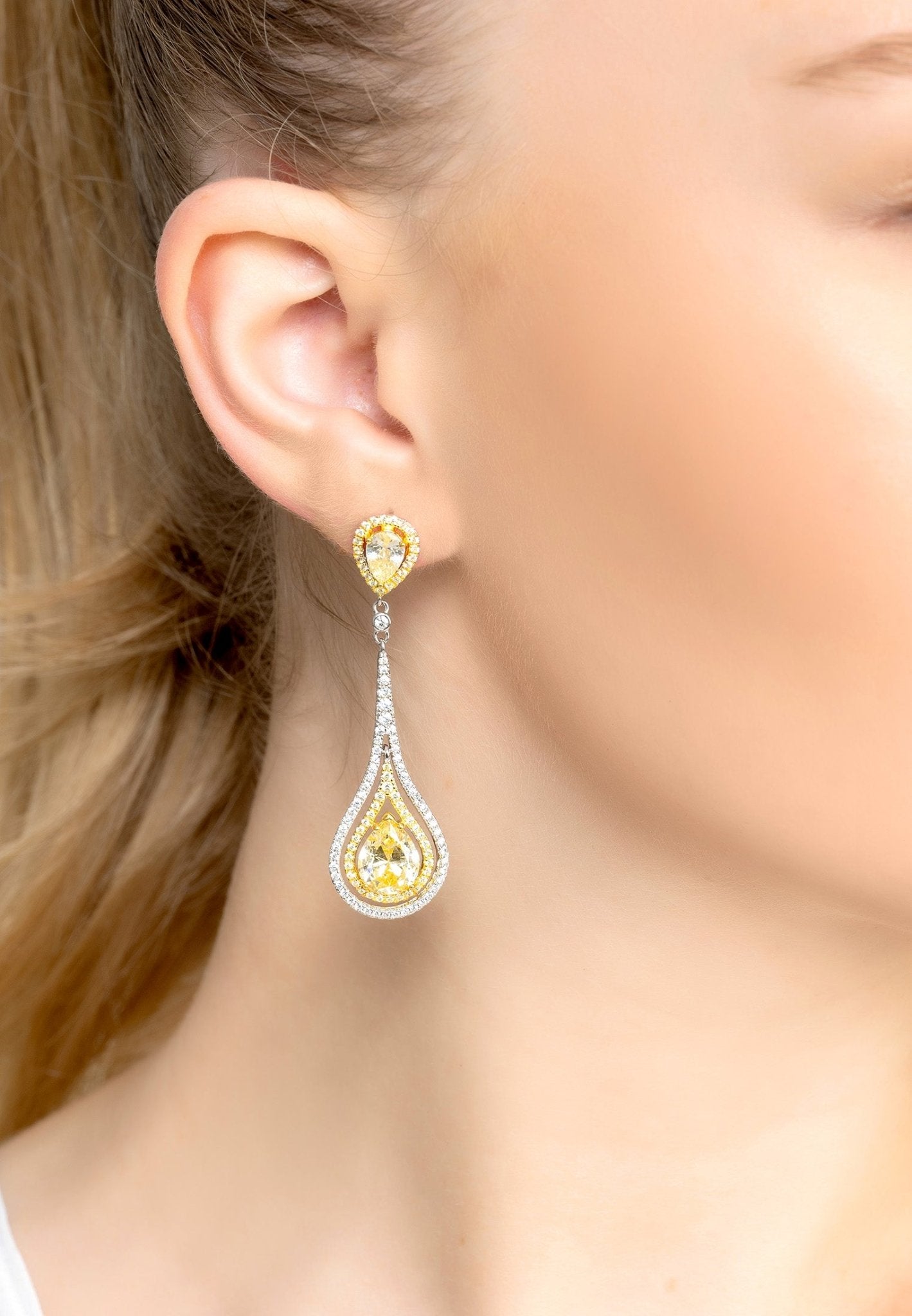 Lady Jane Pendulum Drop Earrings Silver Moissanite - LATELITA Earrings