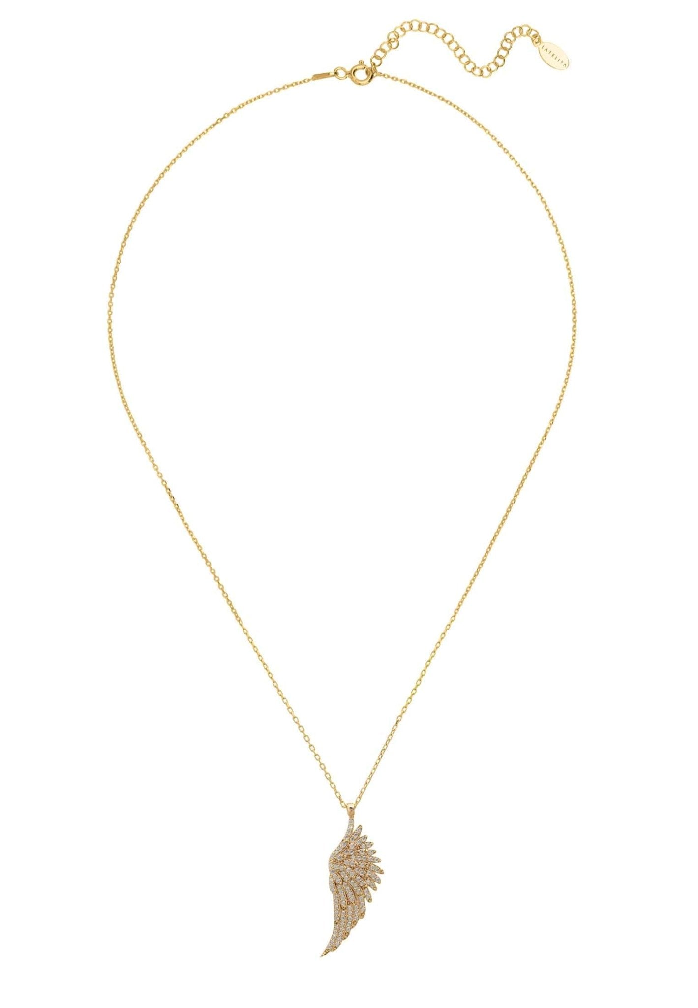 Large Angel Wing Necklace Gold - LATELITA Necklaces