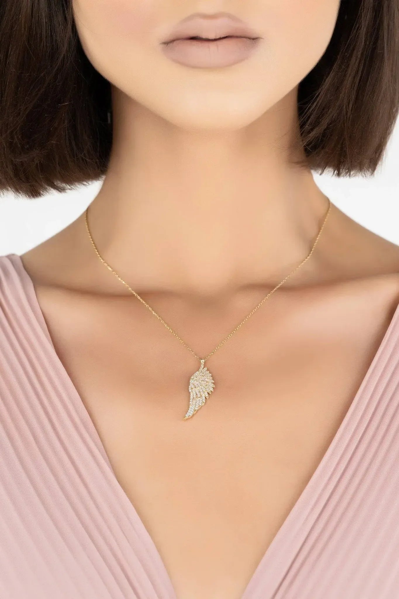 Large Angel Wing Necklace Gold - LATELITA Necklaces