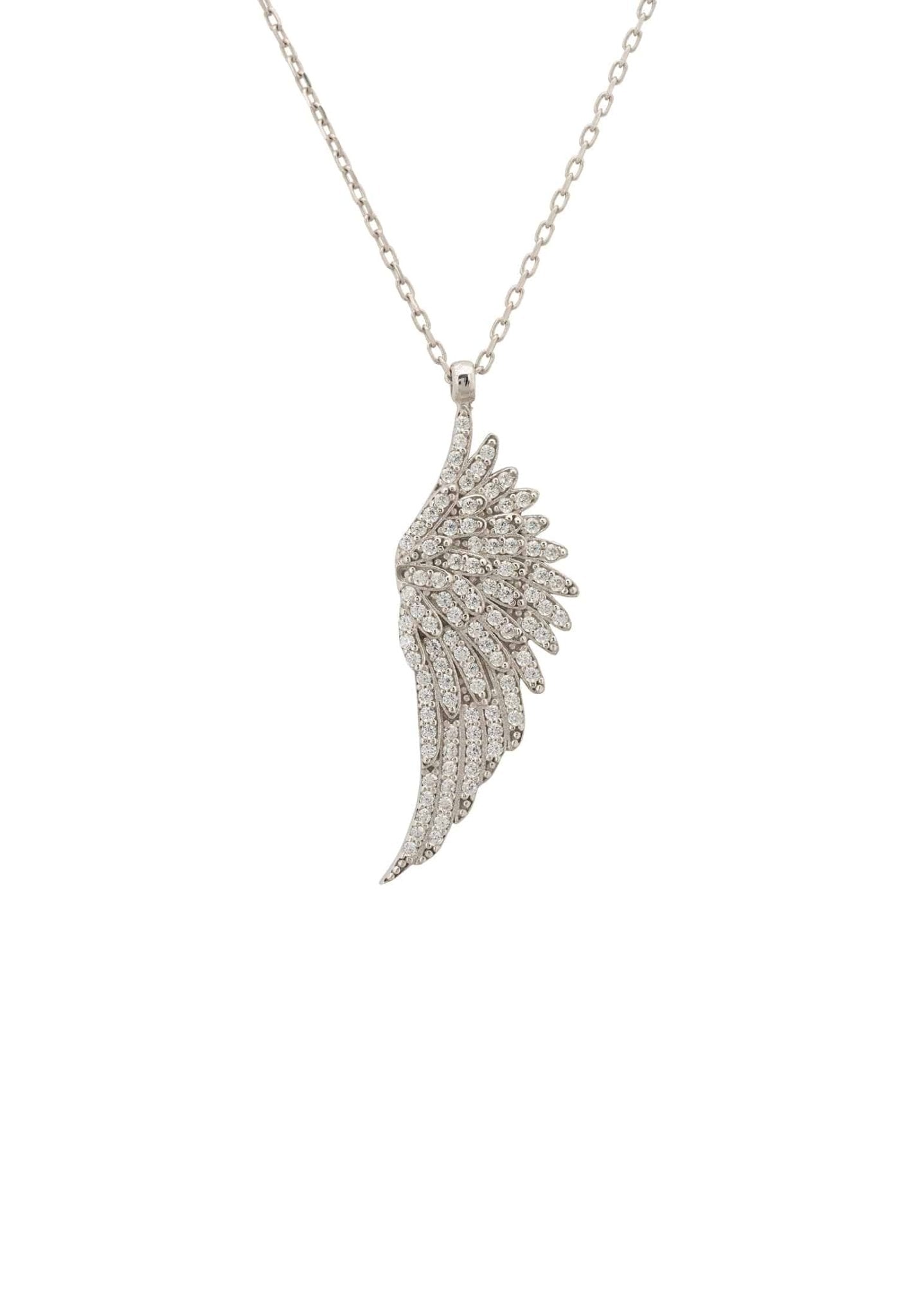 Large Angel Wing Necklace Silver - LATELITA Necklaces