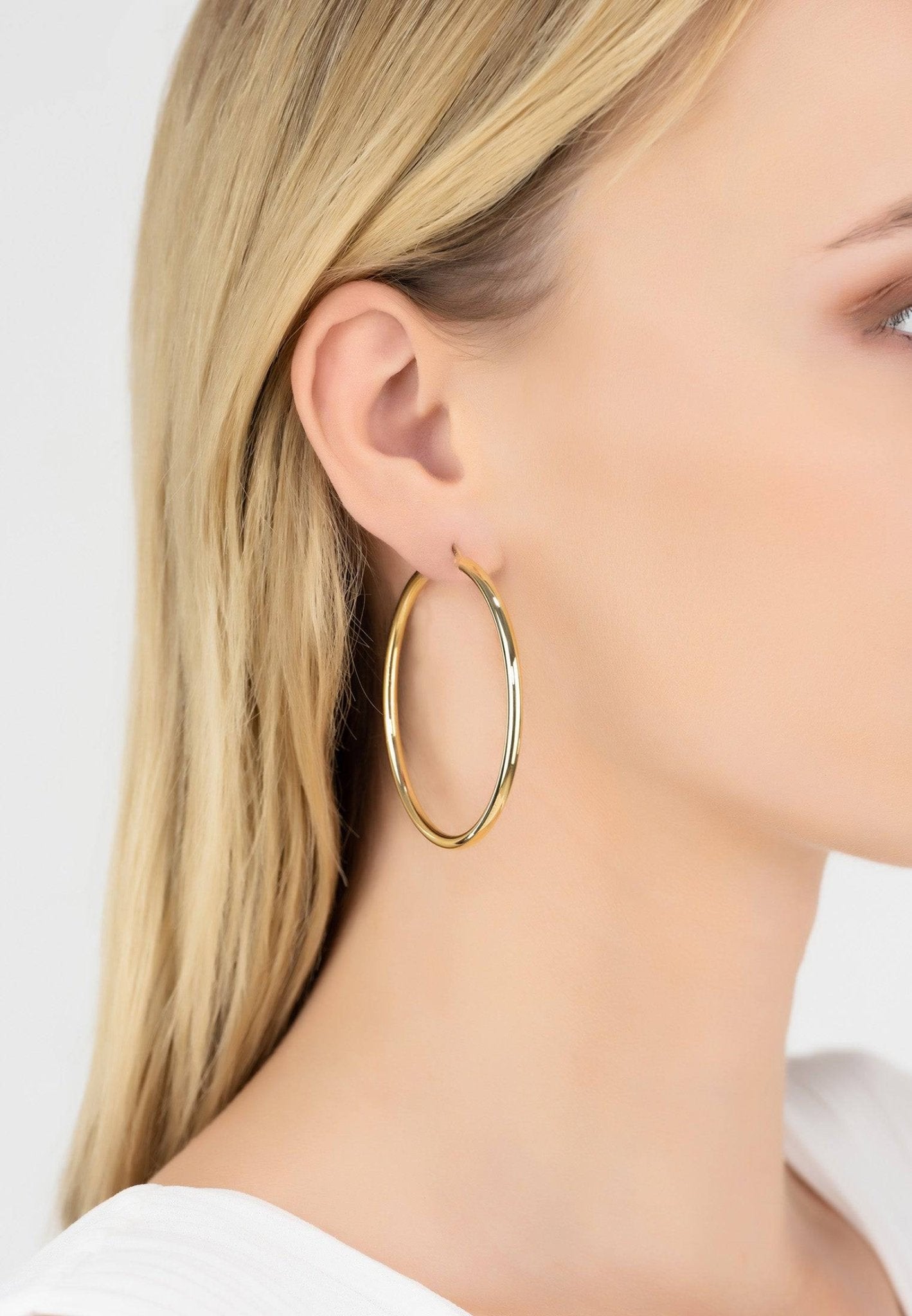 Large Metallic Hoop Earrings Gold - LATELITA Earrings