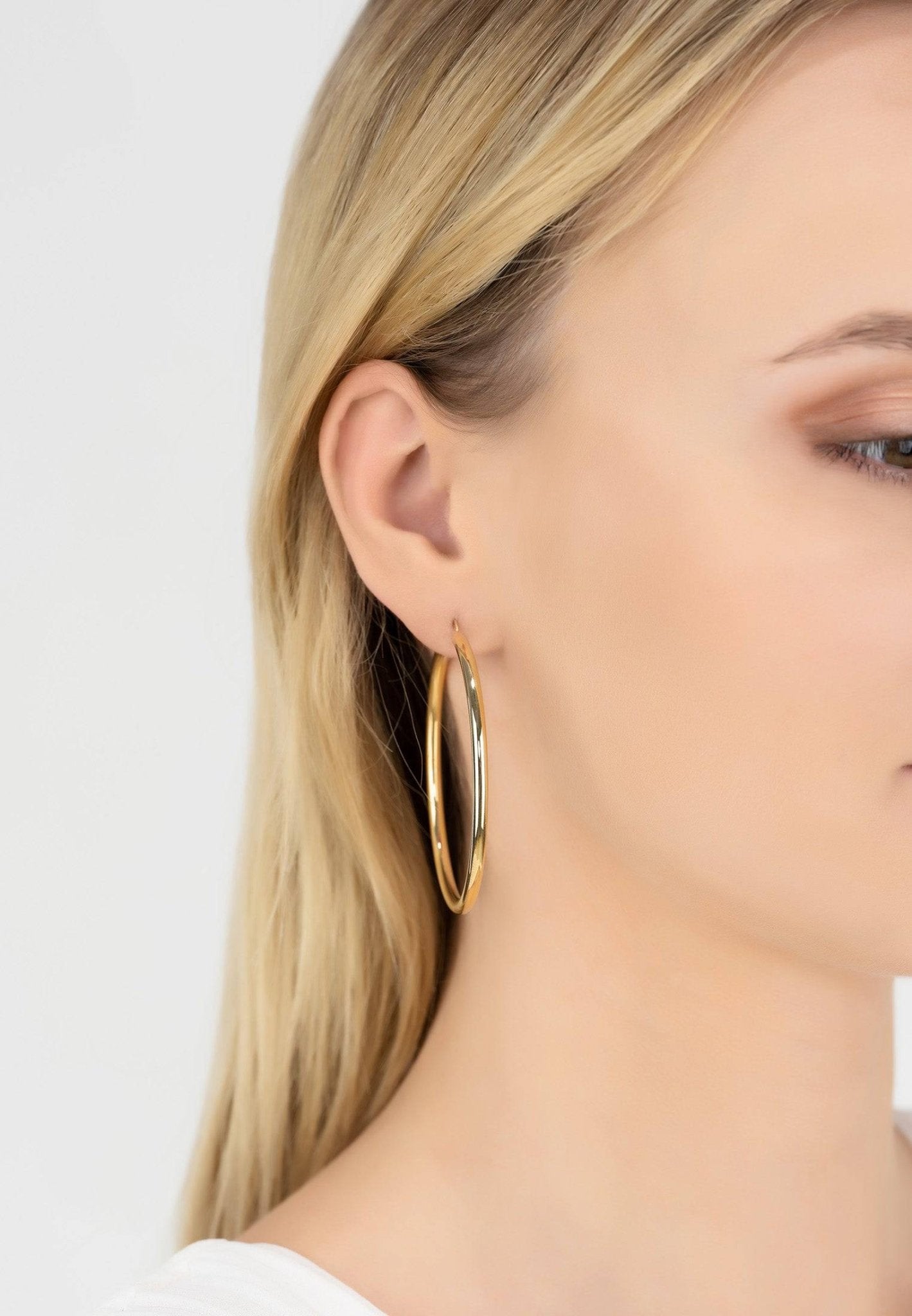 Large Metallic Hoop Earrings Gold - LATELITA Earrings
